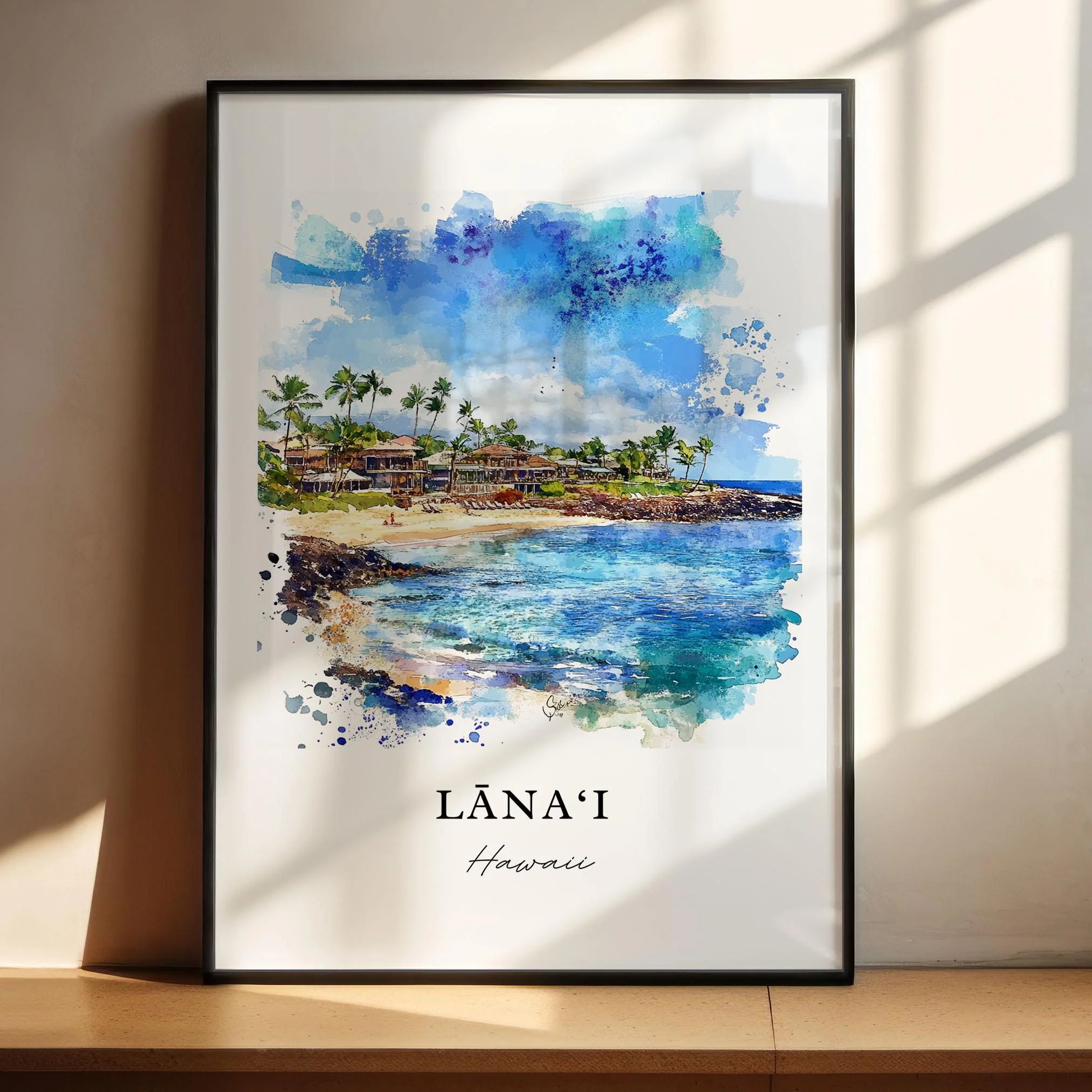 Lanai, Hawaii Watercolor Art Print - Image 3