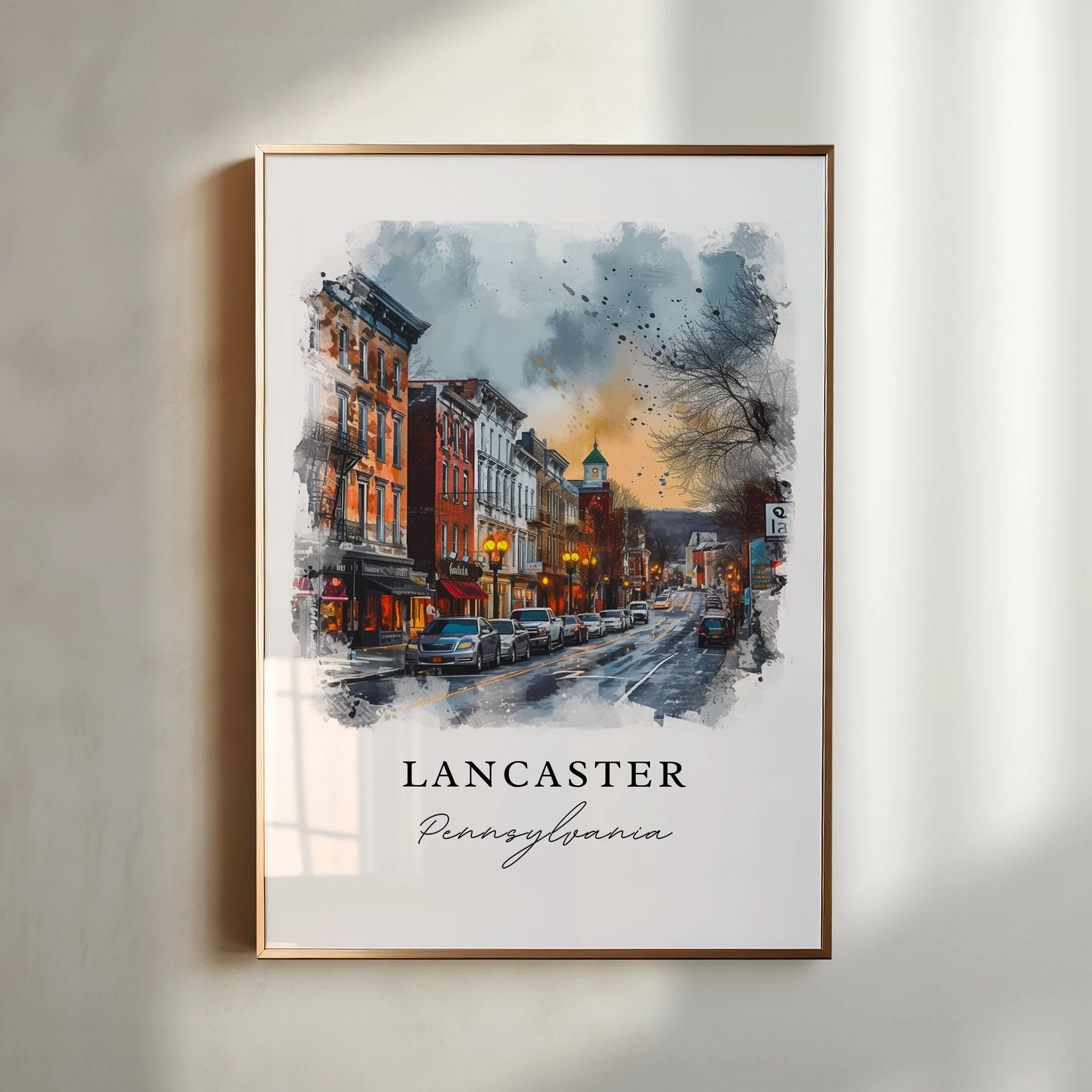 Lancaster, Pennsylvania, Pennsylvania – Watercolor Art Print