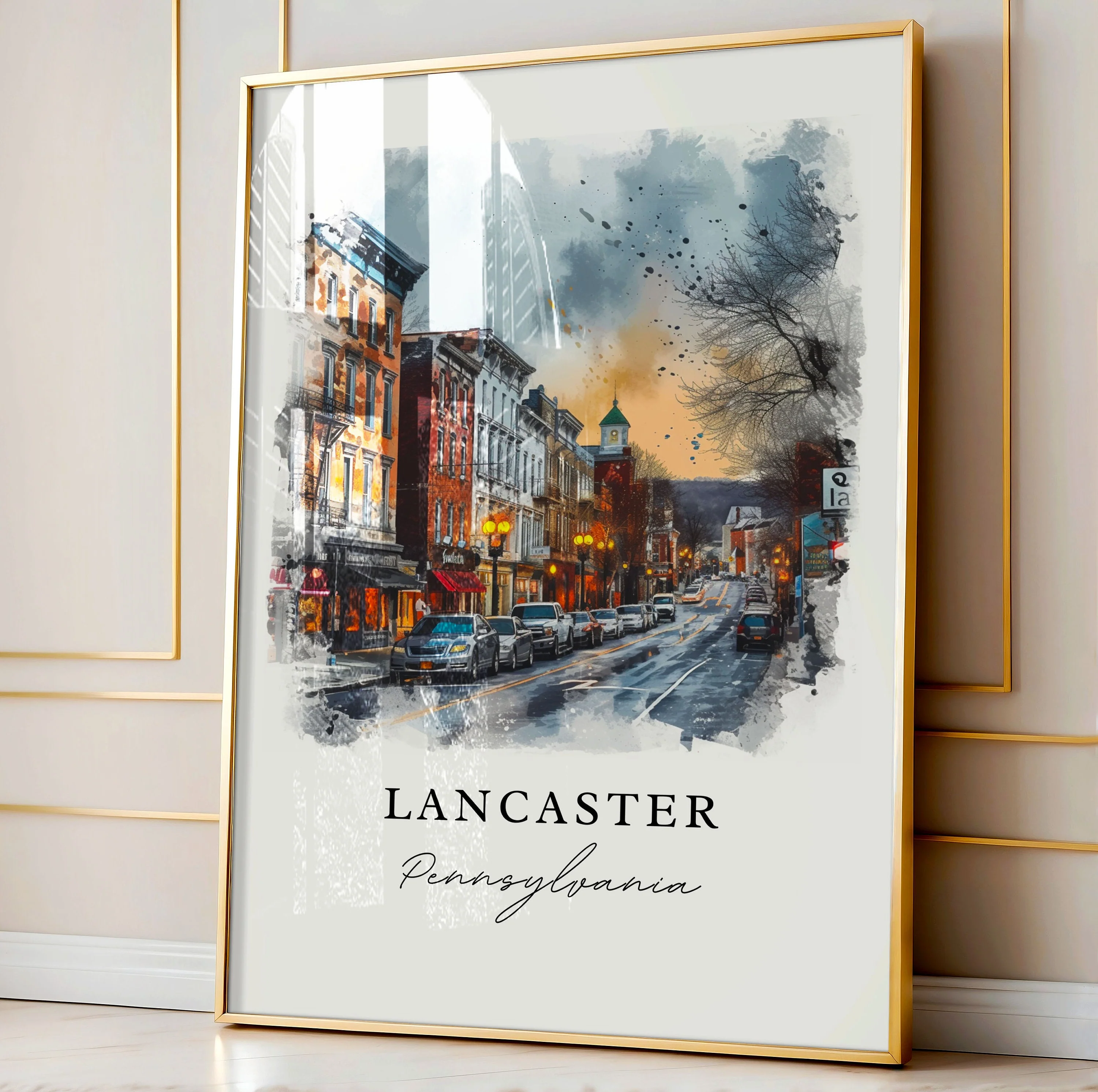 Lancaster, Pennsylvania, Pennsylvania – Watercolor Art Print - Image 4