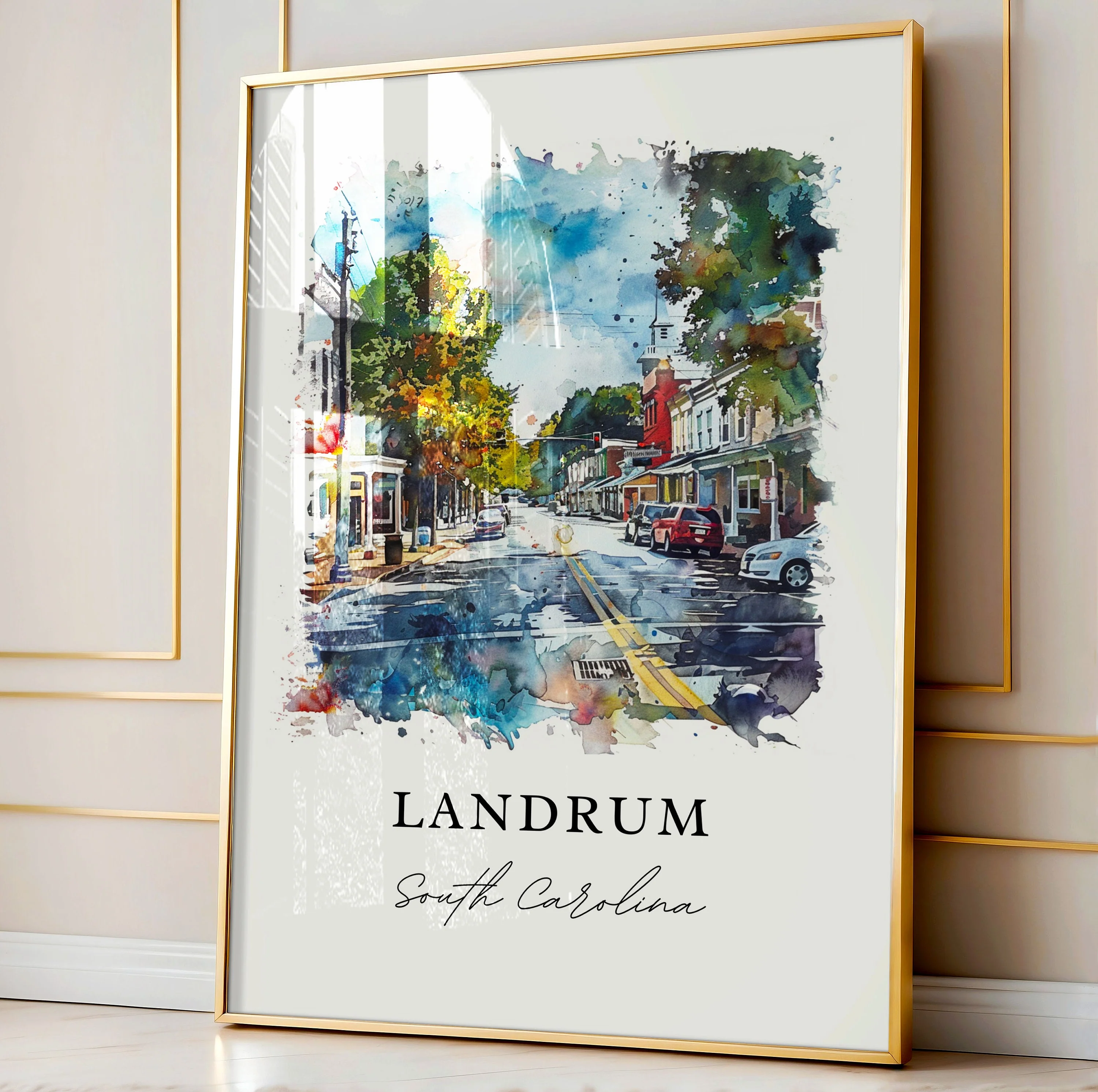 Landrum, SC, USA – Watercolor Art Print - Image 4
