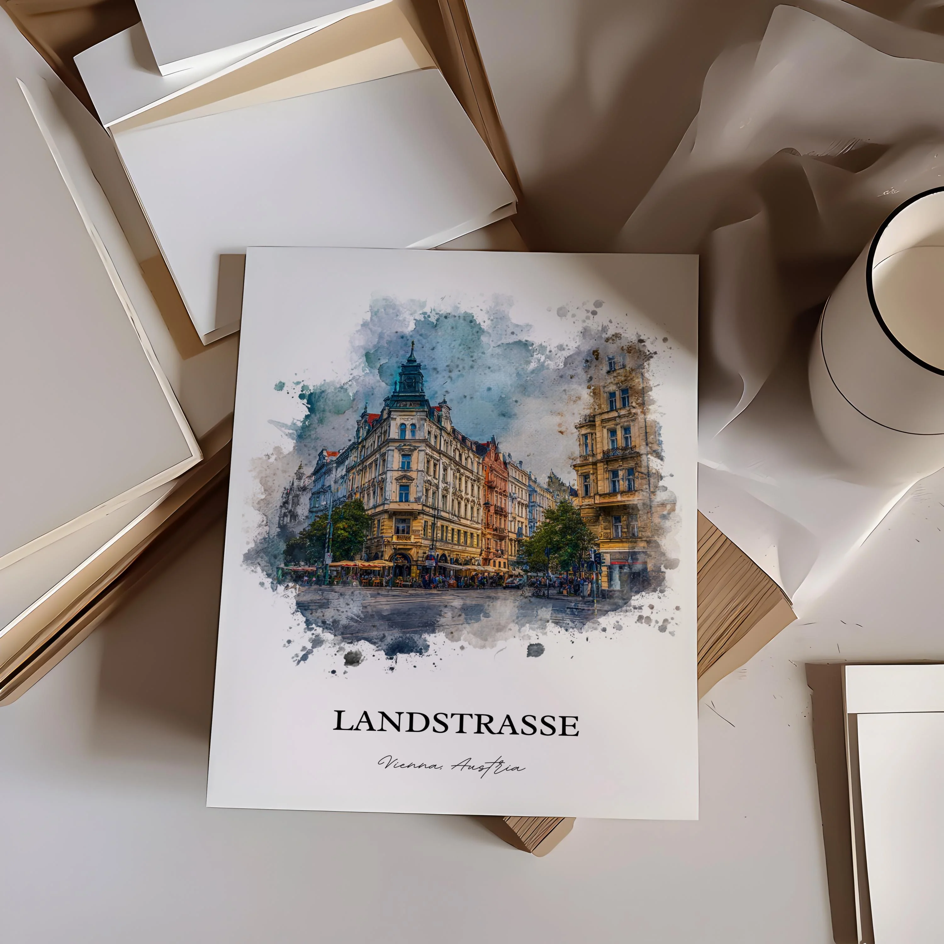 Landstraße, Austria – Watercolor Art Print - Image 4