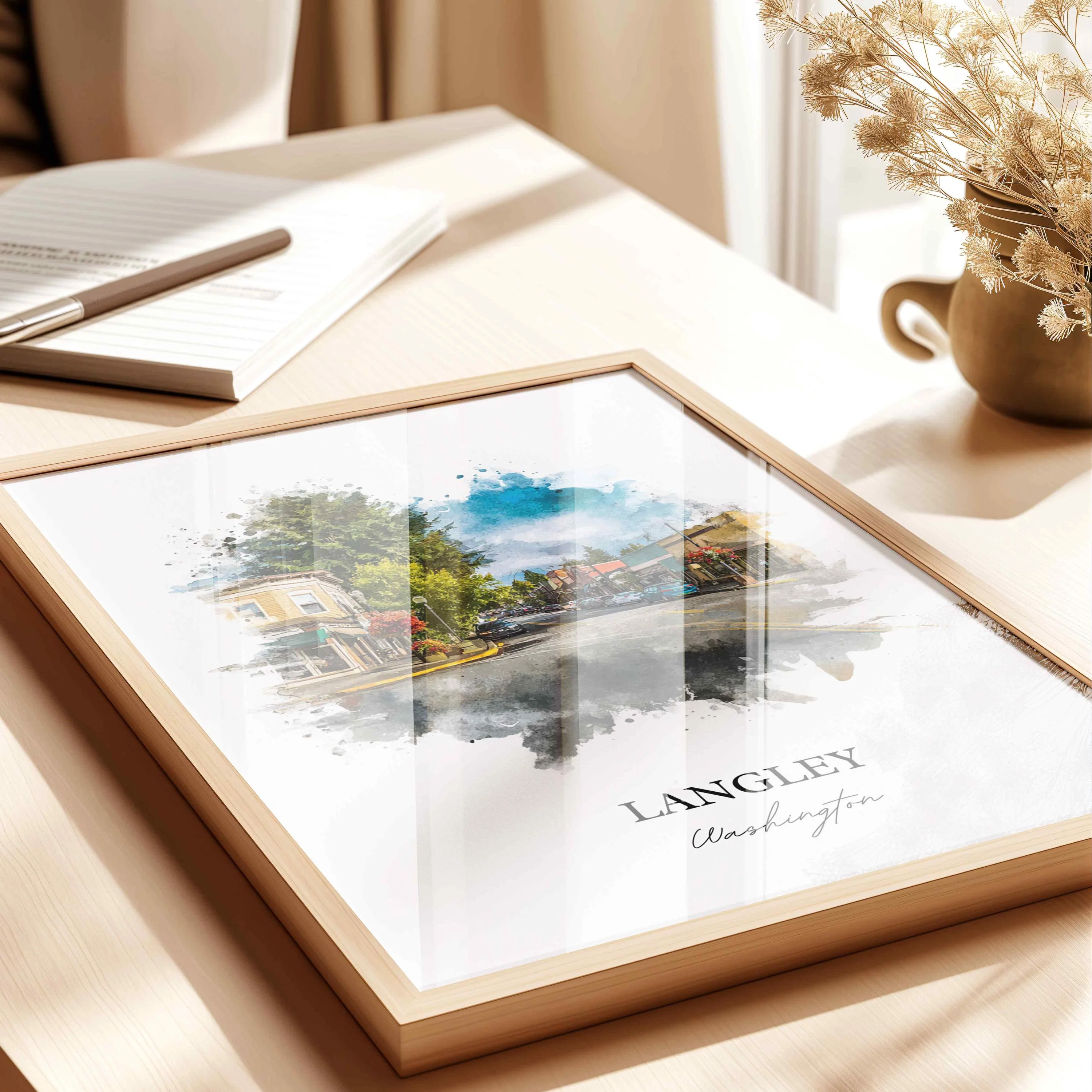 Langley, WA – Watercolor Art Print - Image 8