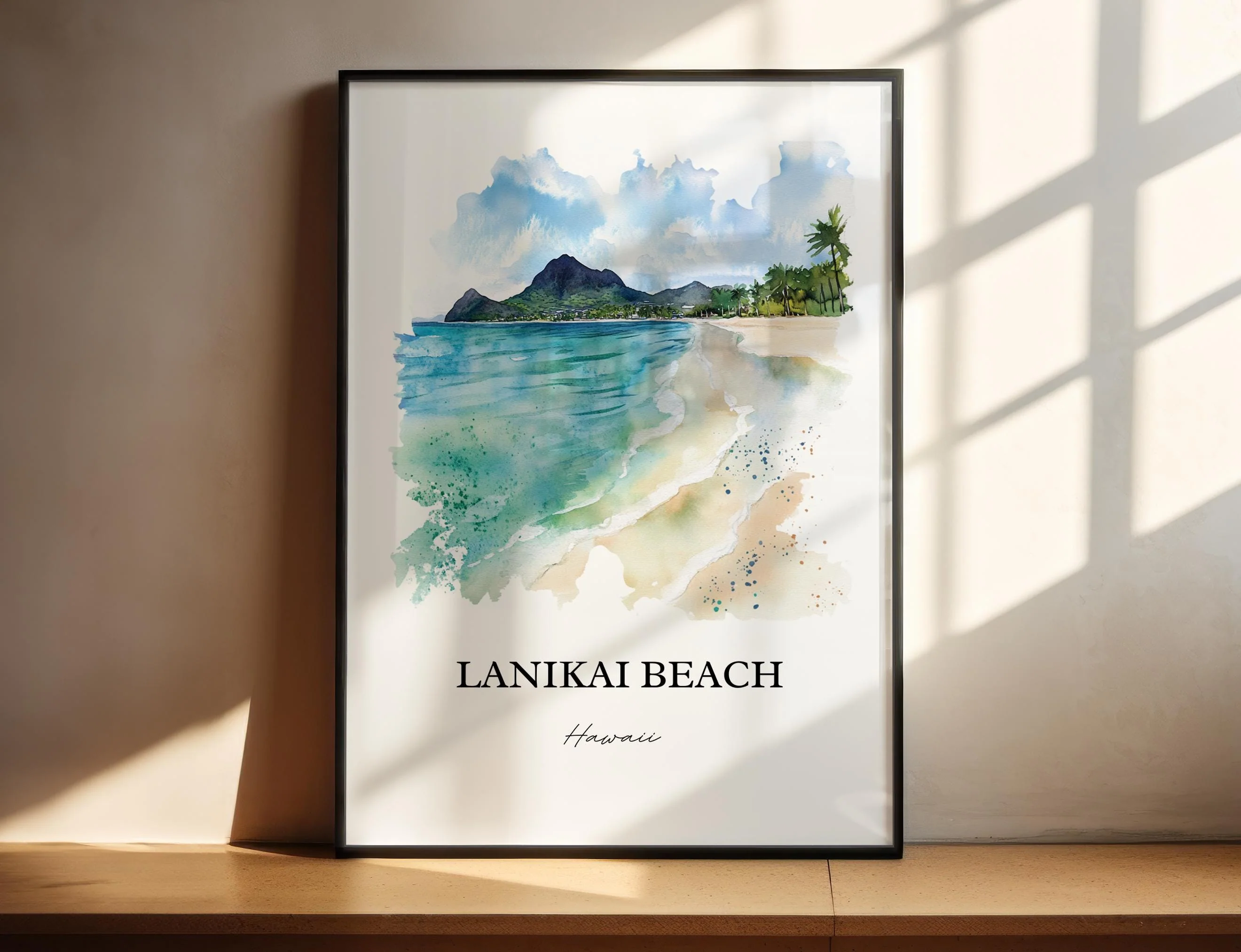 Lanikai Beach, Hawaii – Watercolor Art Print
