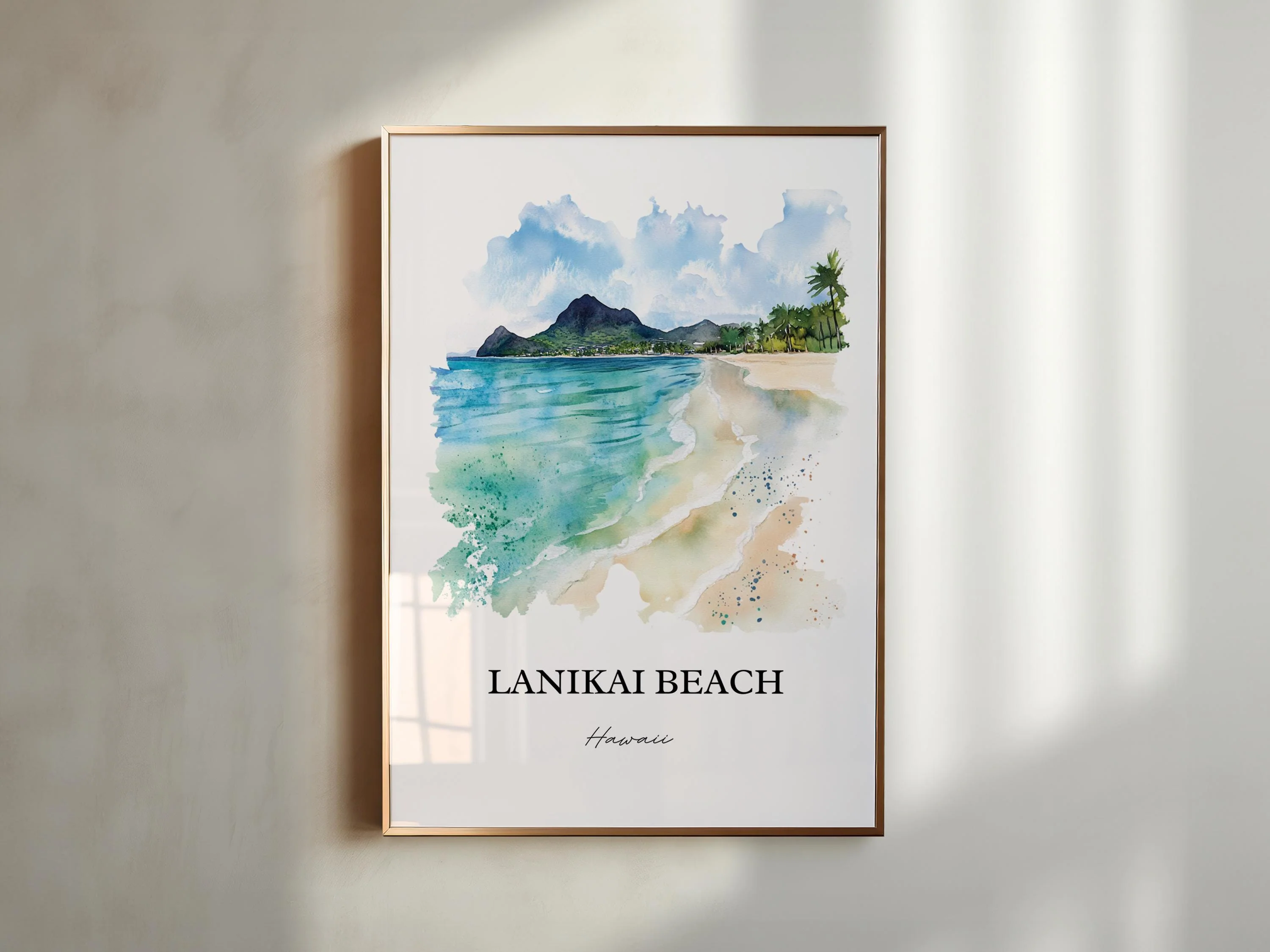 Lanikai Beach, Hawaii – Watercolor Art Print - Image 5