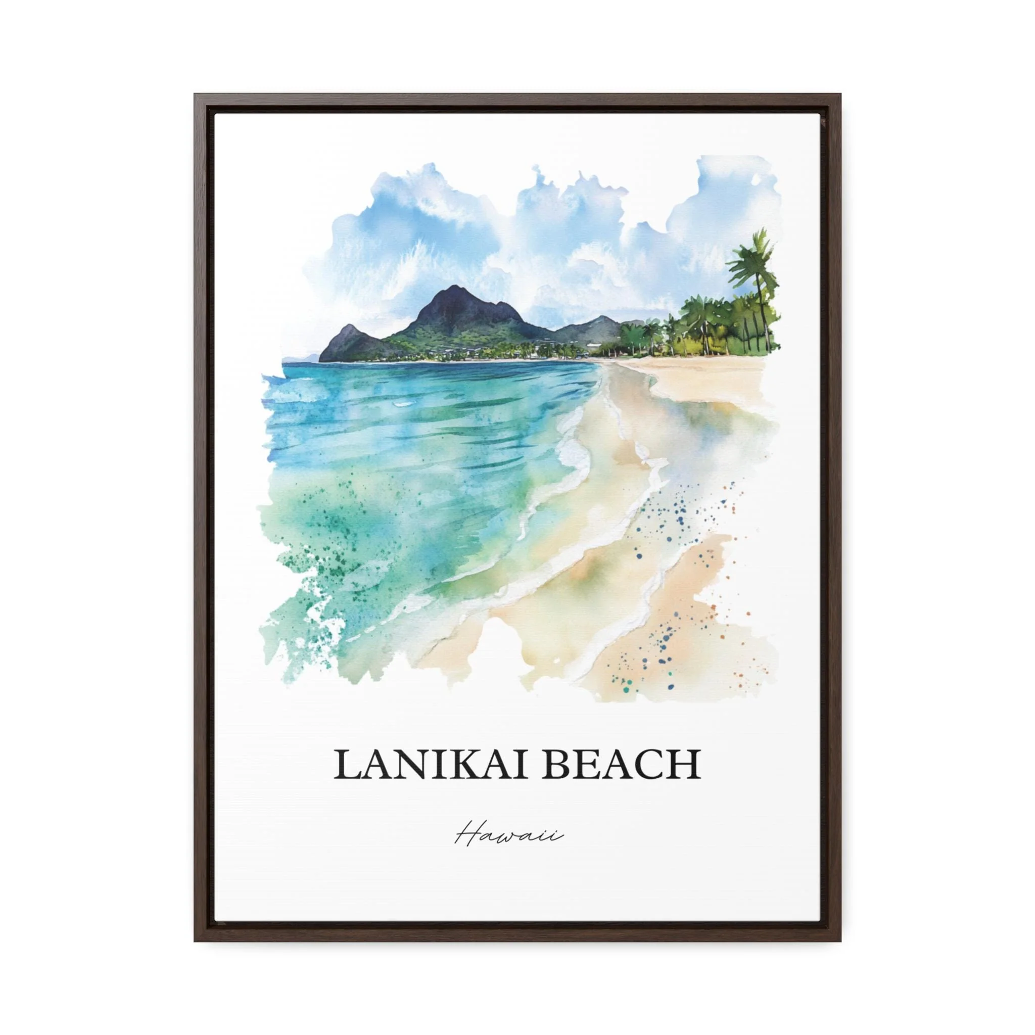 Lanikai Beach, Hawaii – Watercolor Art Print - Image 7