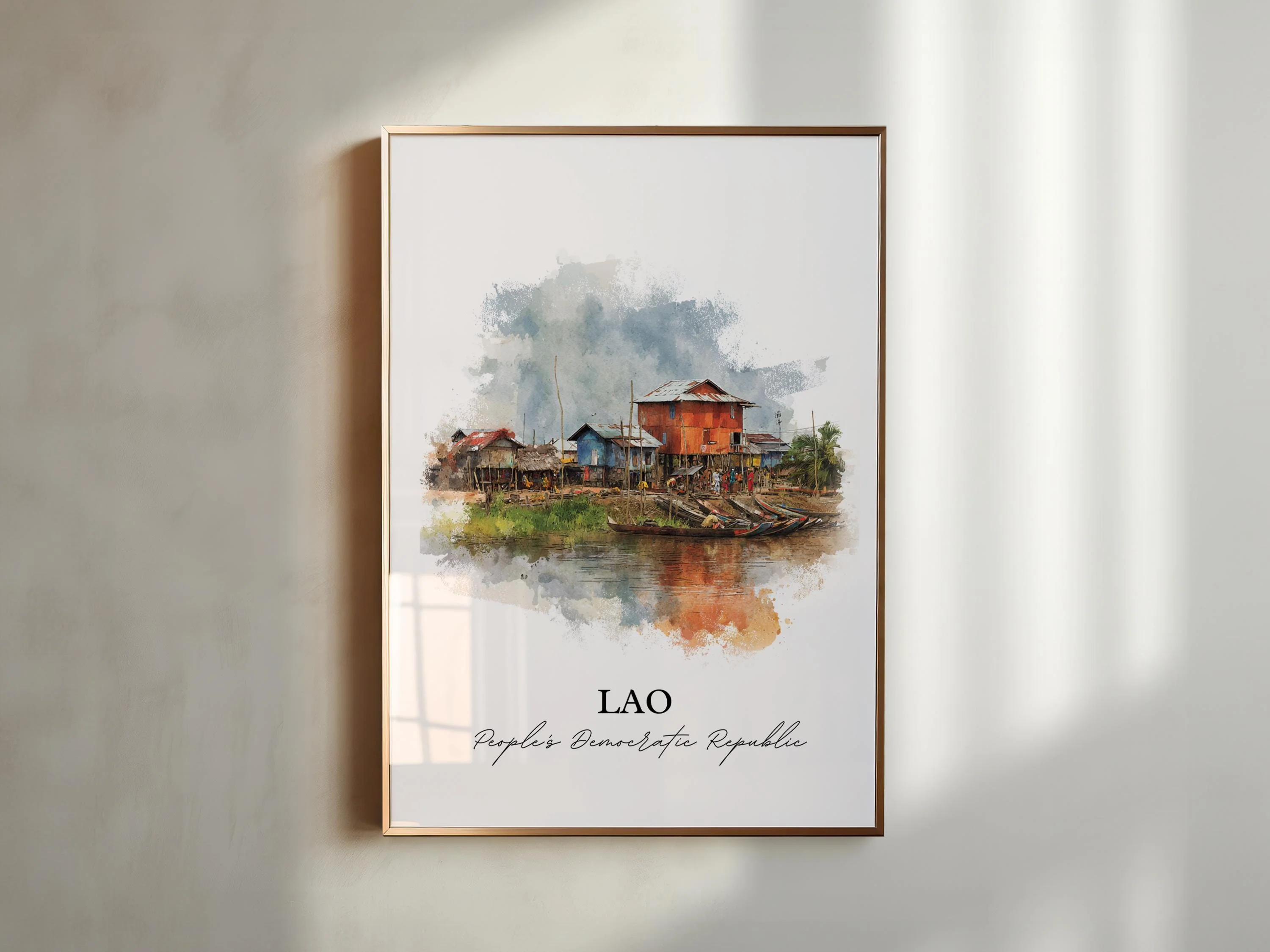 Lao, Laos – Watercolor Art Print - Image 3