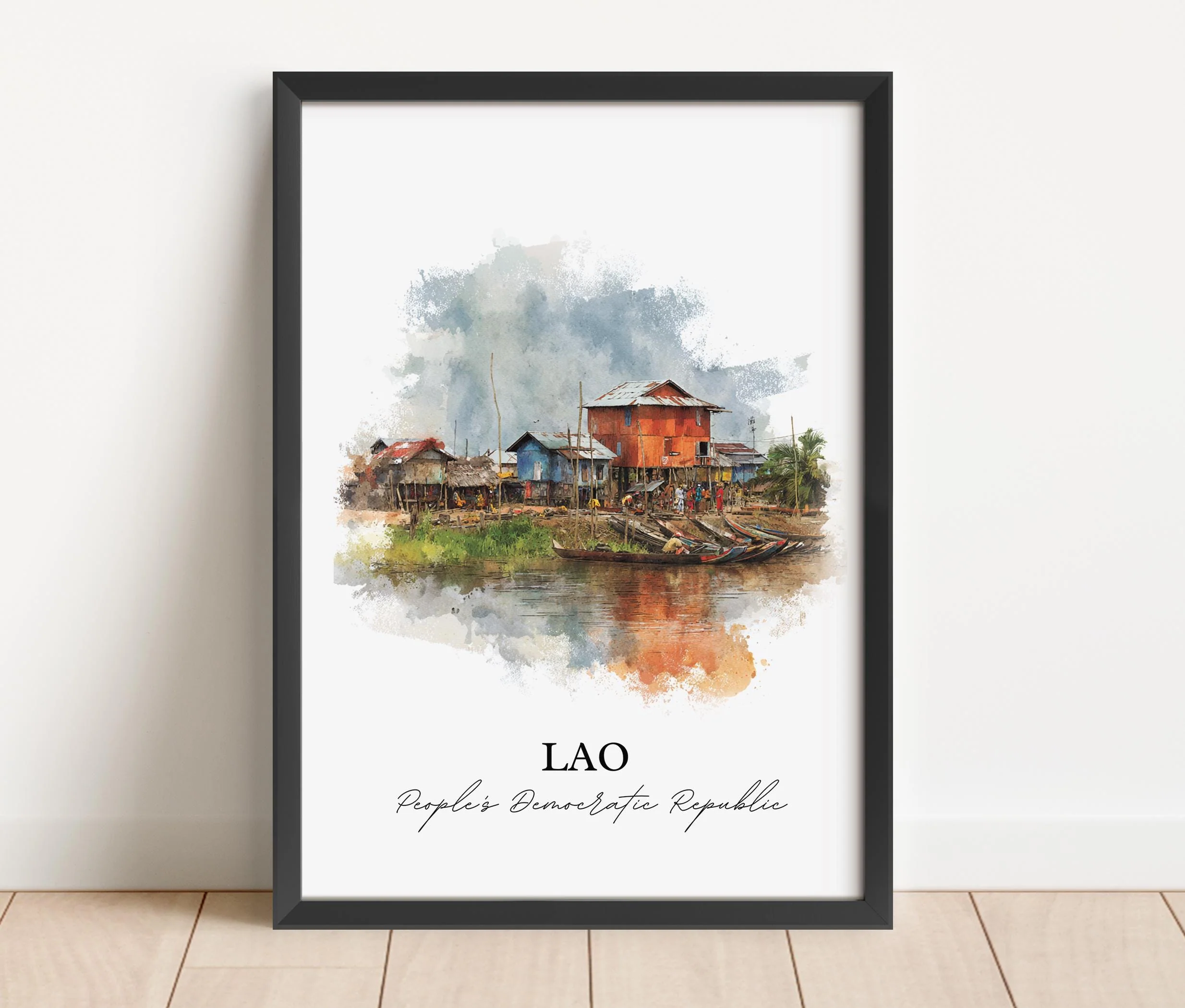 Lao, Laos – Watercolor Art Print - Image 6