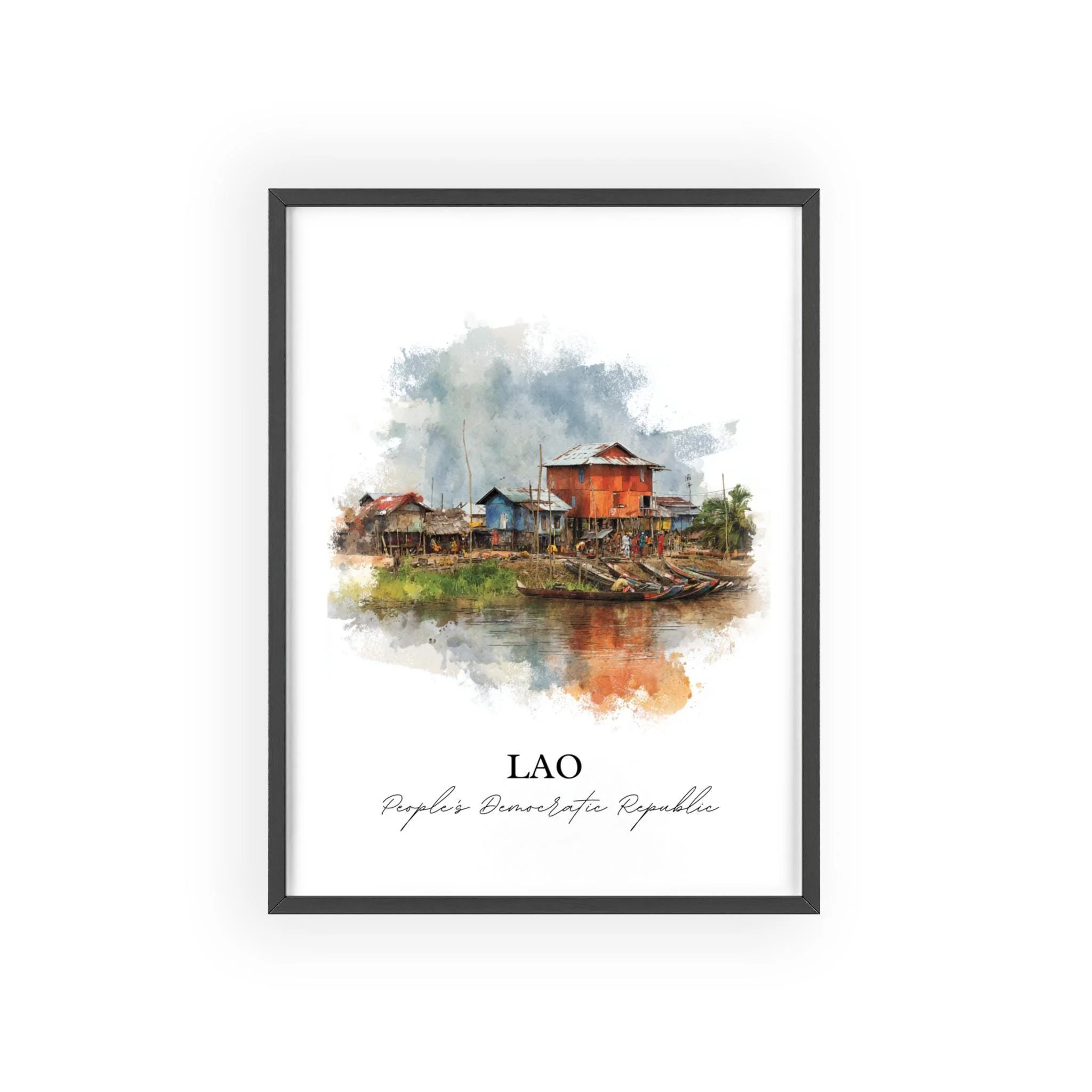 Lao, Laos – Watercolor Art Print - Image 7