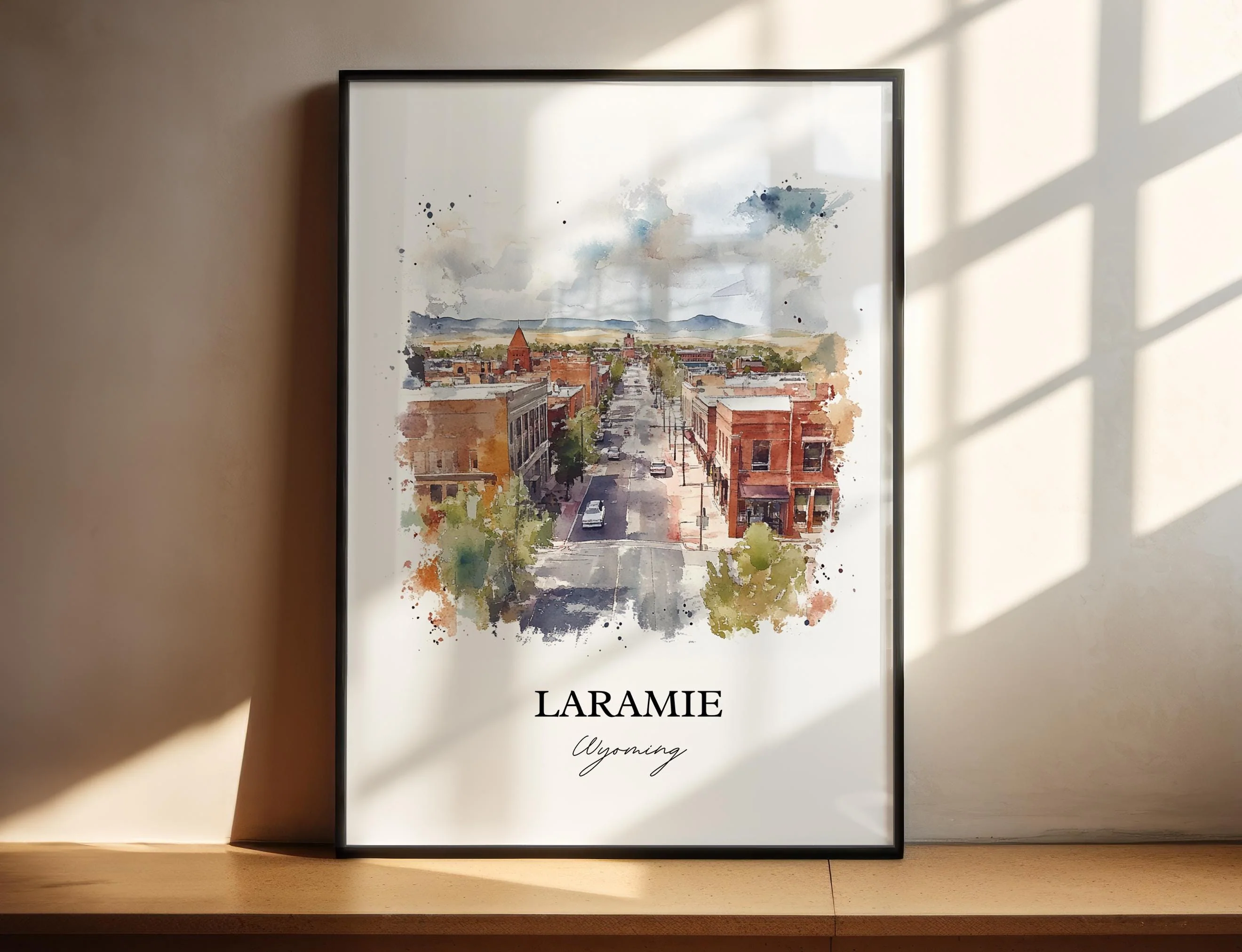 Laramie, WY, USA – Watercolor Art Print