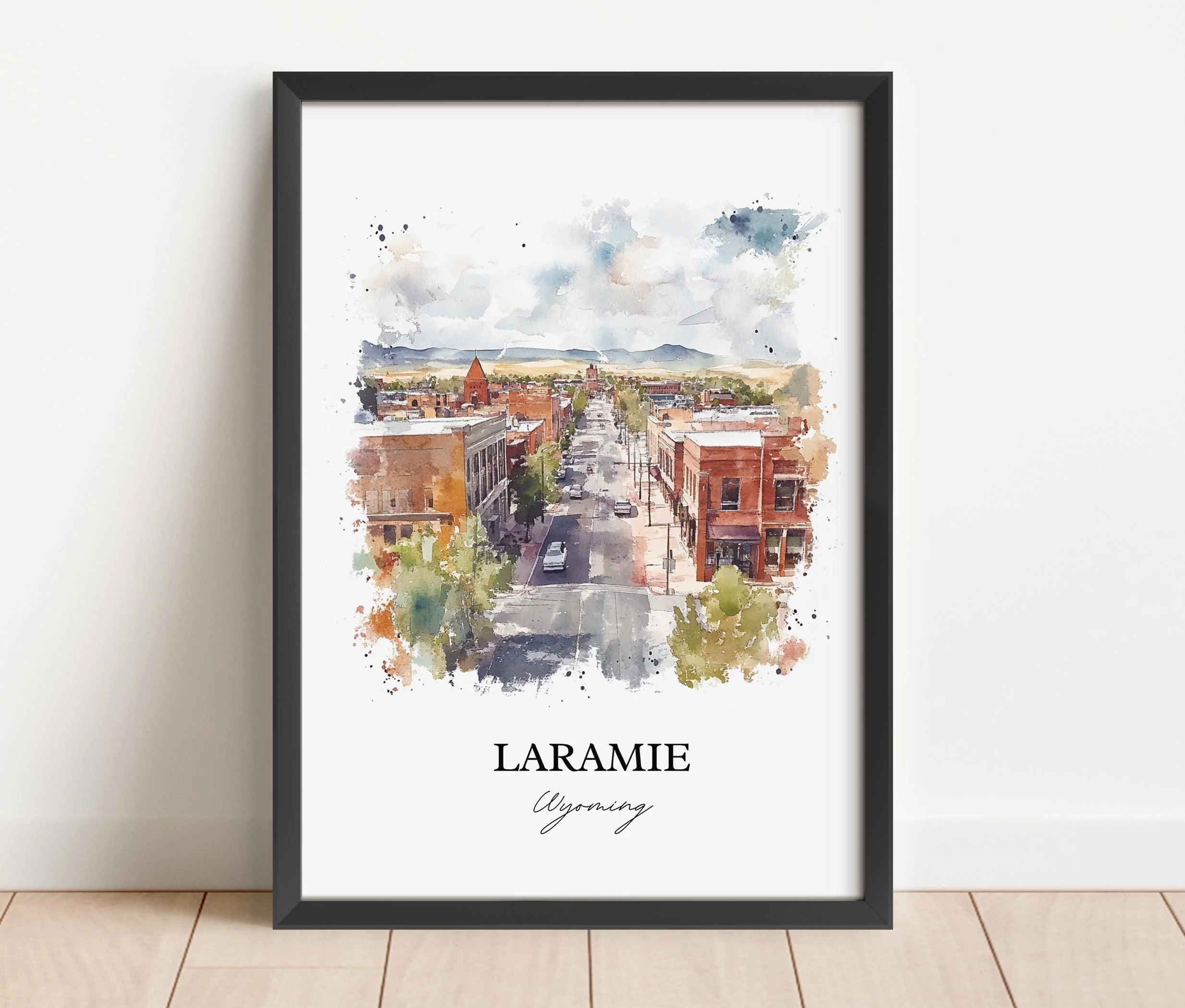 Laramie, WY, USA – Watercolor Art Print - Image 5