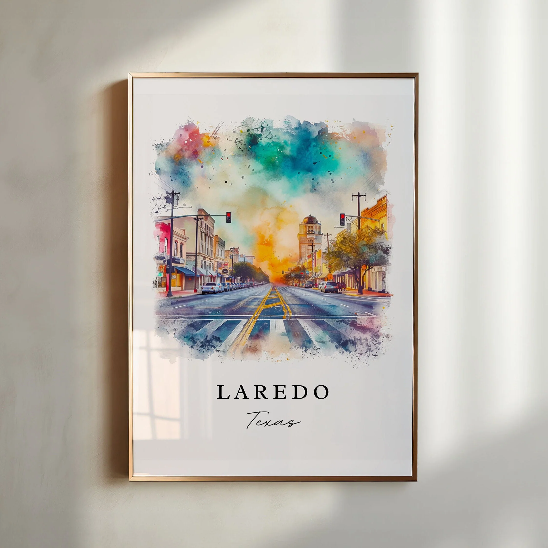 Laredo, Texas, Texas – Watercolor Art Print