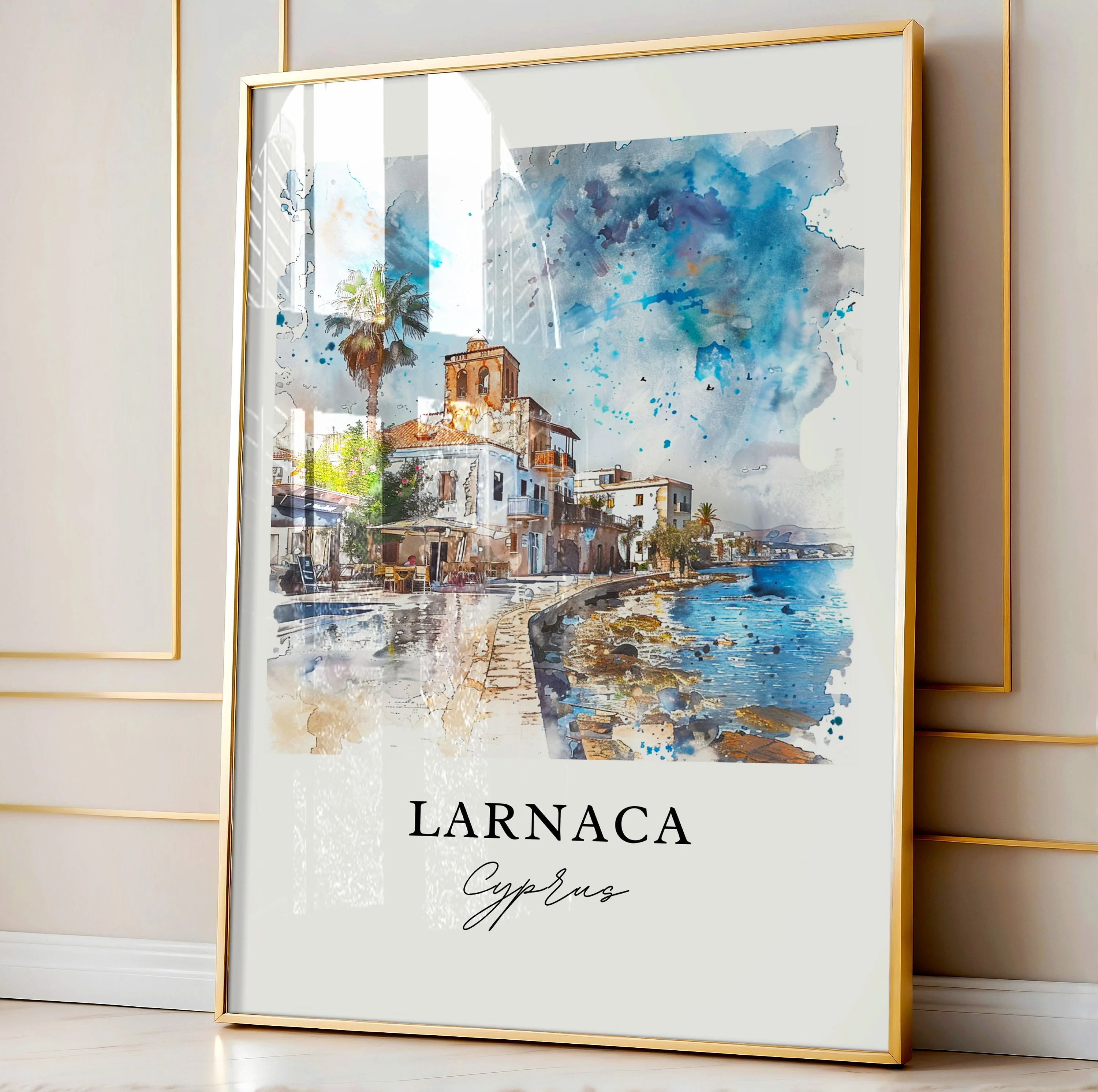 Larnaca, Cyprus – Watercolor Art Print - Image 4
