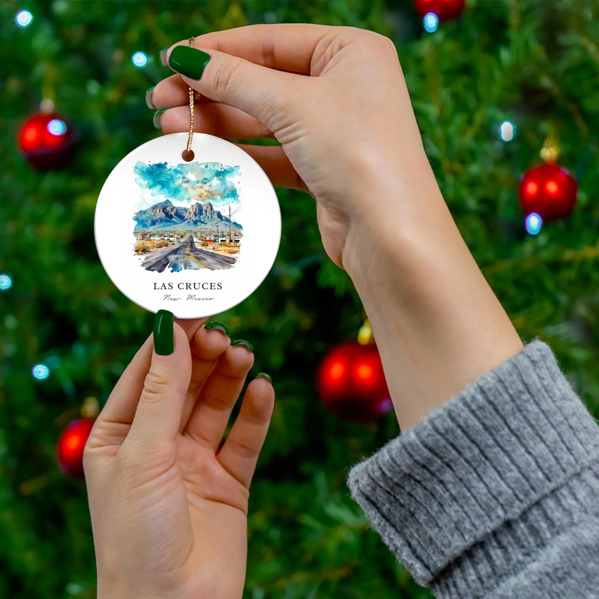 Las Cruces NM Ornament: Unique Las Cruces Souvenir, Las Cruces Xmas Decor, and Authentic Organ Mountains Christmas Gift - Image 3