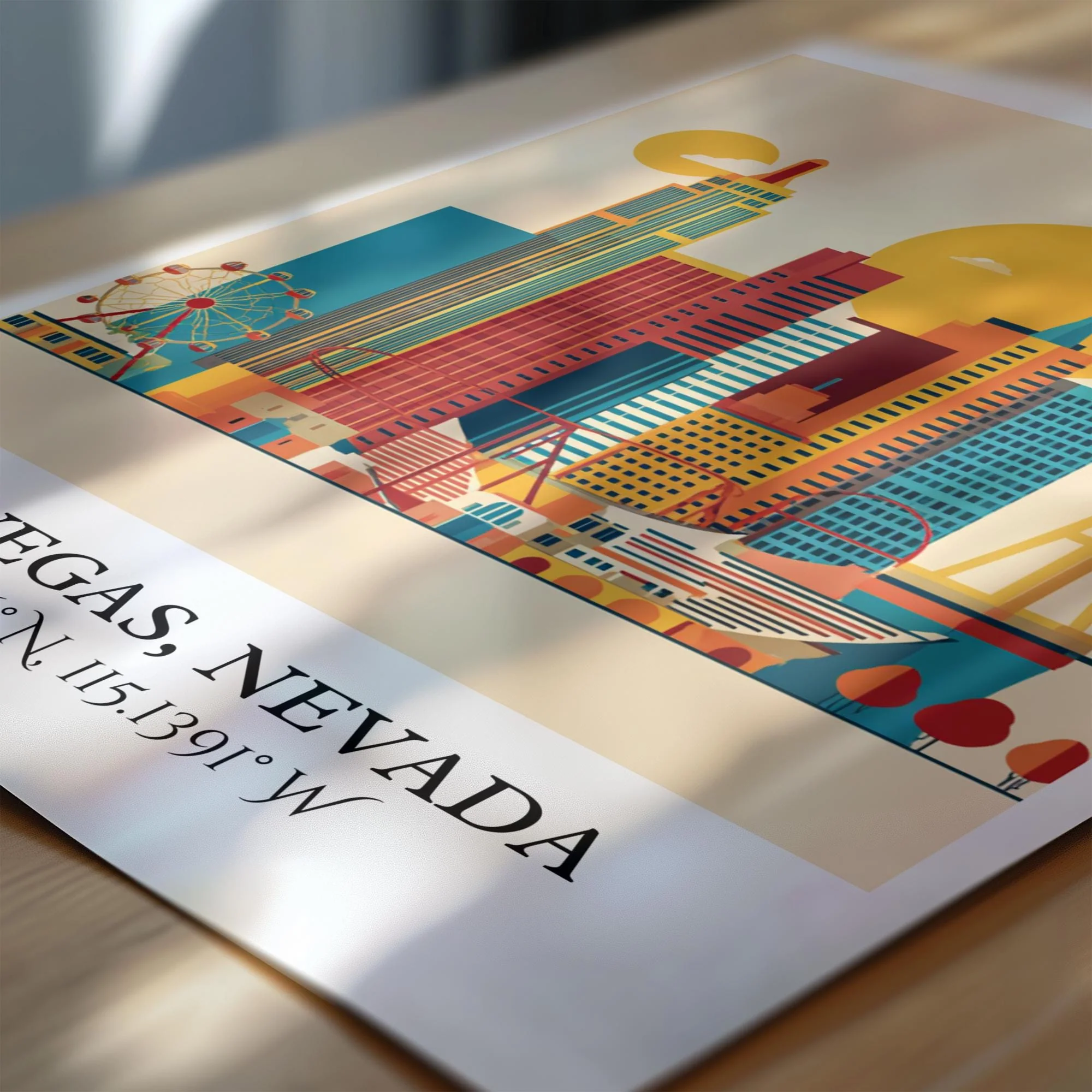 Las Vegas, USA – Watercolor Art Print - Image 2