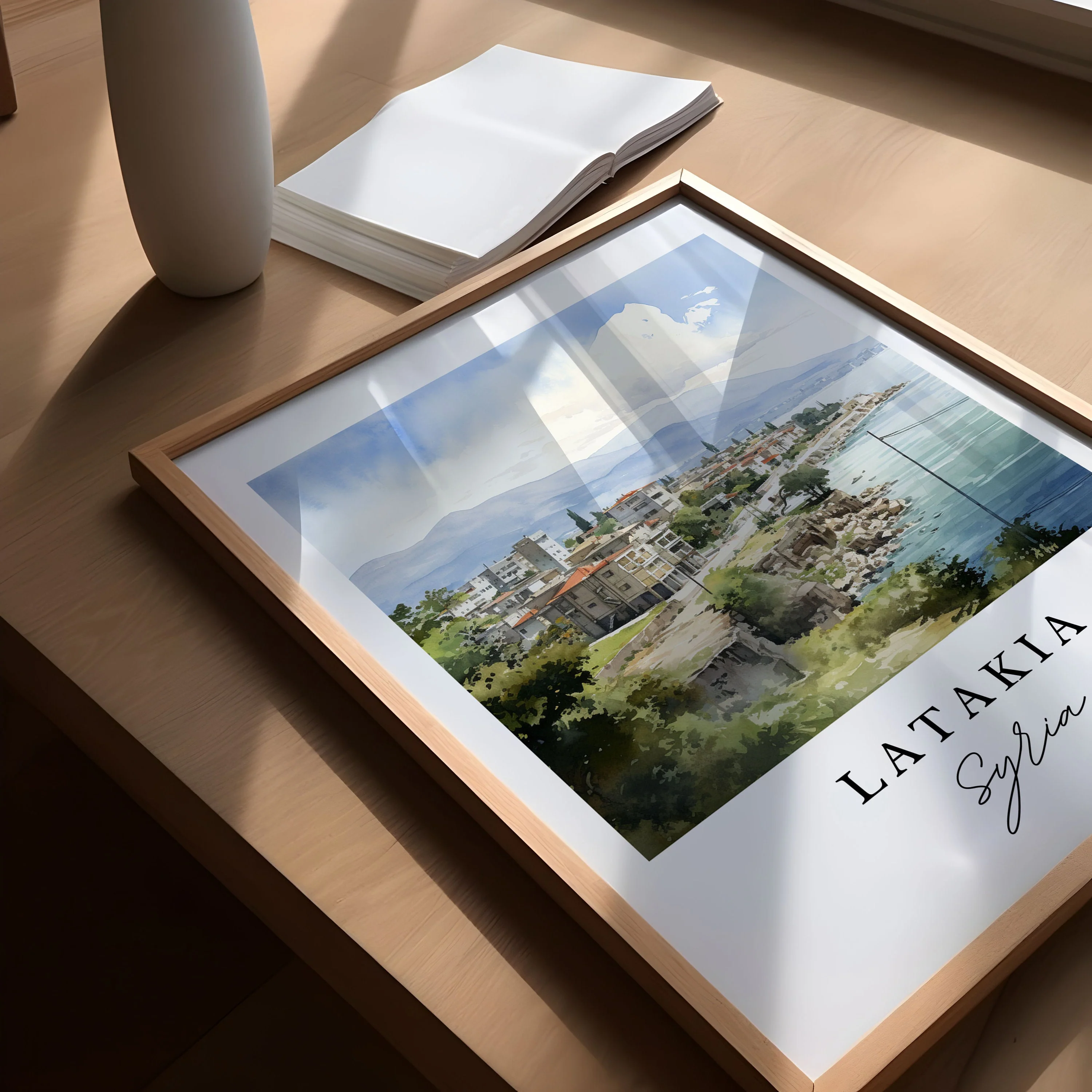 Latakia, Syria – Watercolor Art Print - Image 3