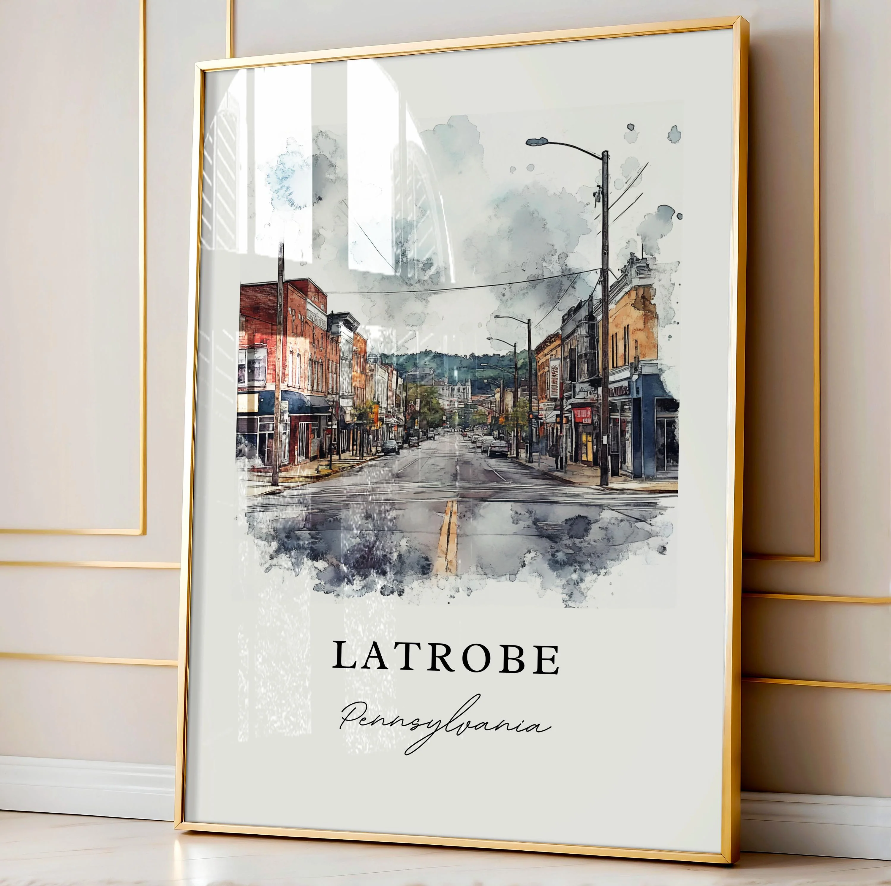 Latrobe, USA – Watercolor Art Print