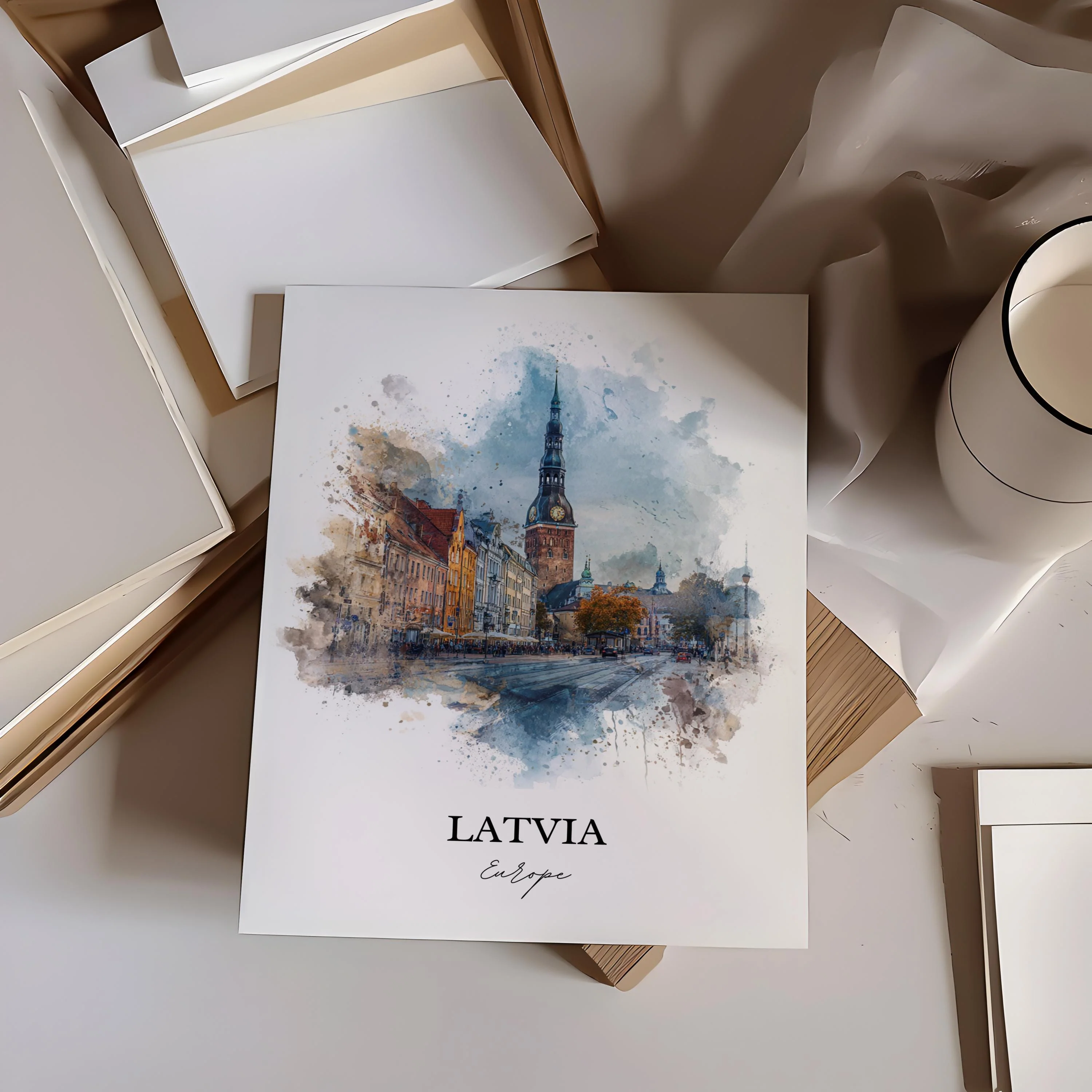 Latvia, Latvia – Watercolor Art Print - Image 5
