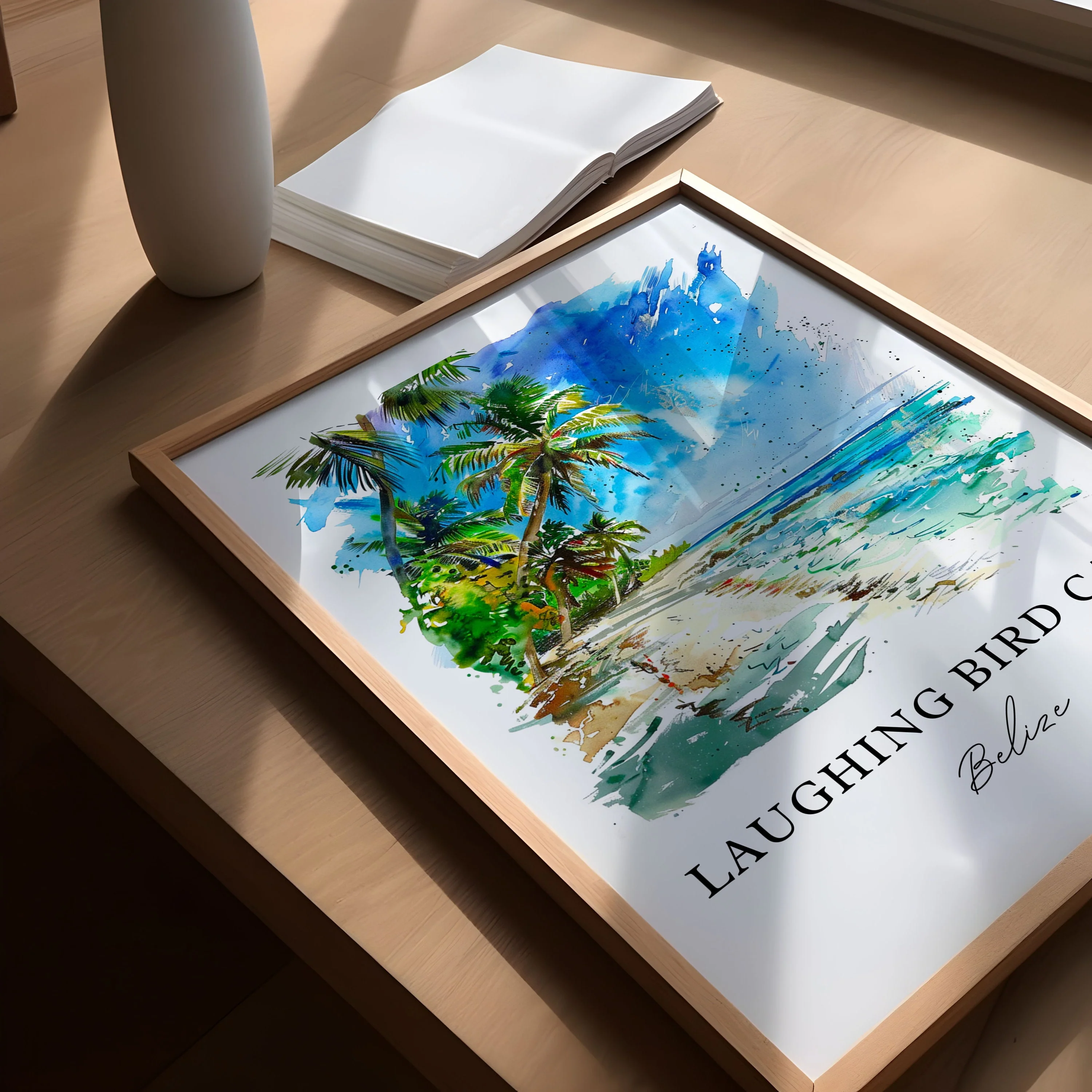 Laughing Bird Caye, Belize – Watercolor Art Print - Image 3