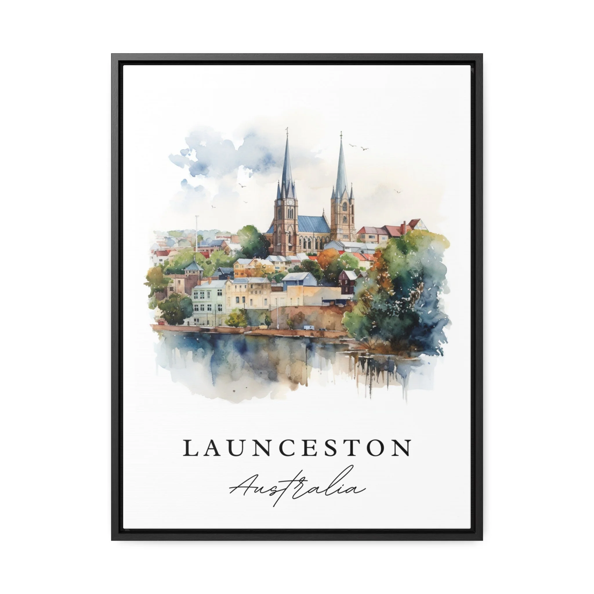 Launceston, Australia – Watercolor Art Print - Image 2