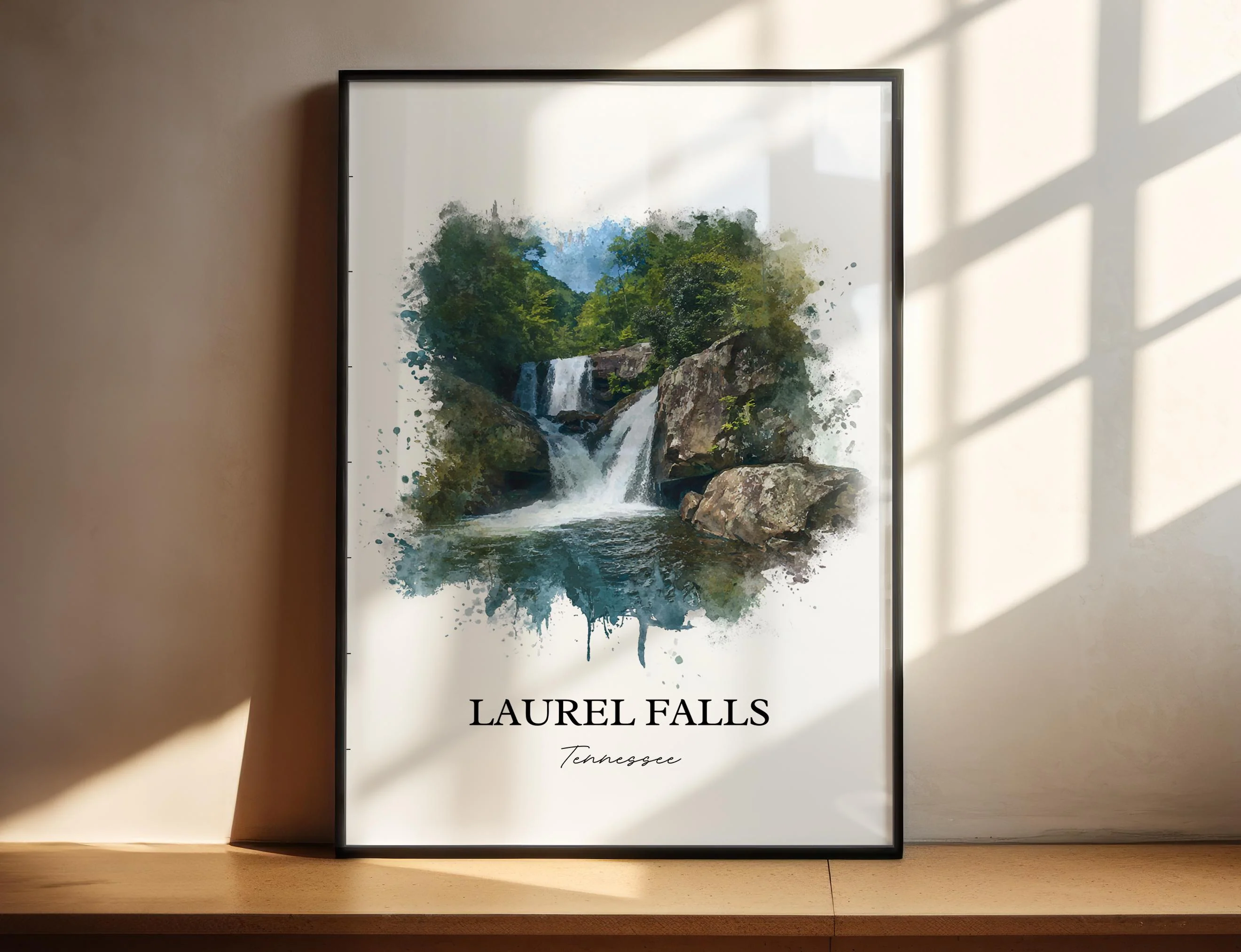 Laurel Falls, Tennessee, USA – Watercolor Art Print
