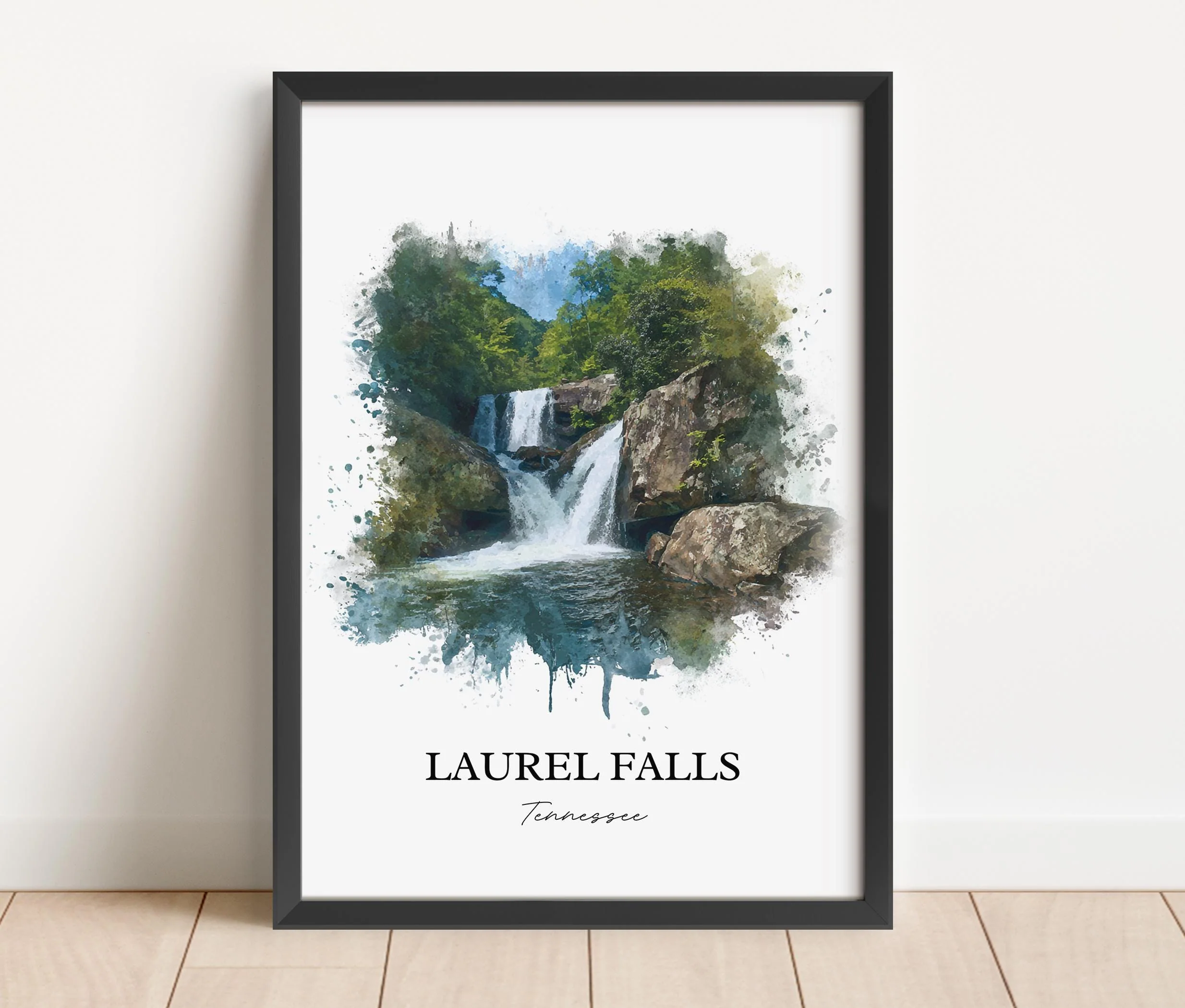 Laurel Falls, Tennessee, USA – Watercolor Art Print - Image 6