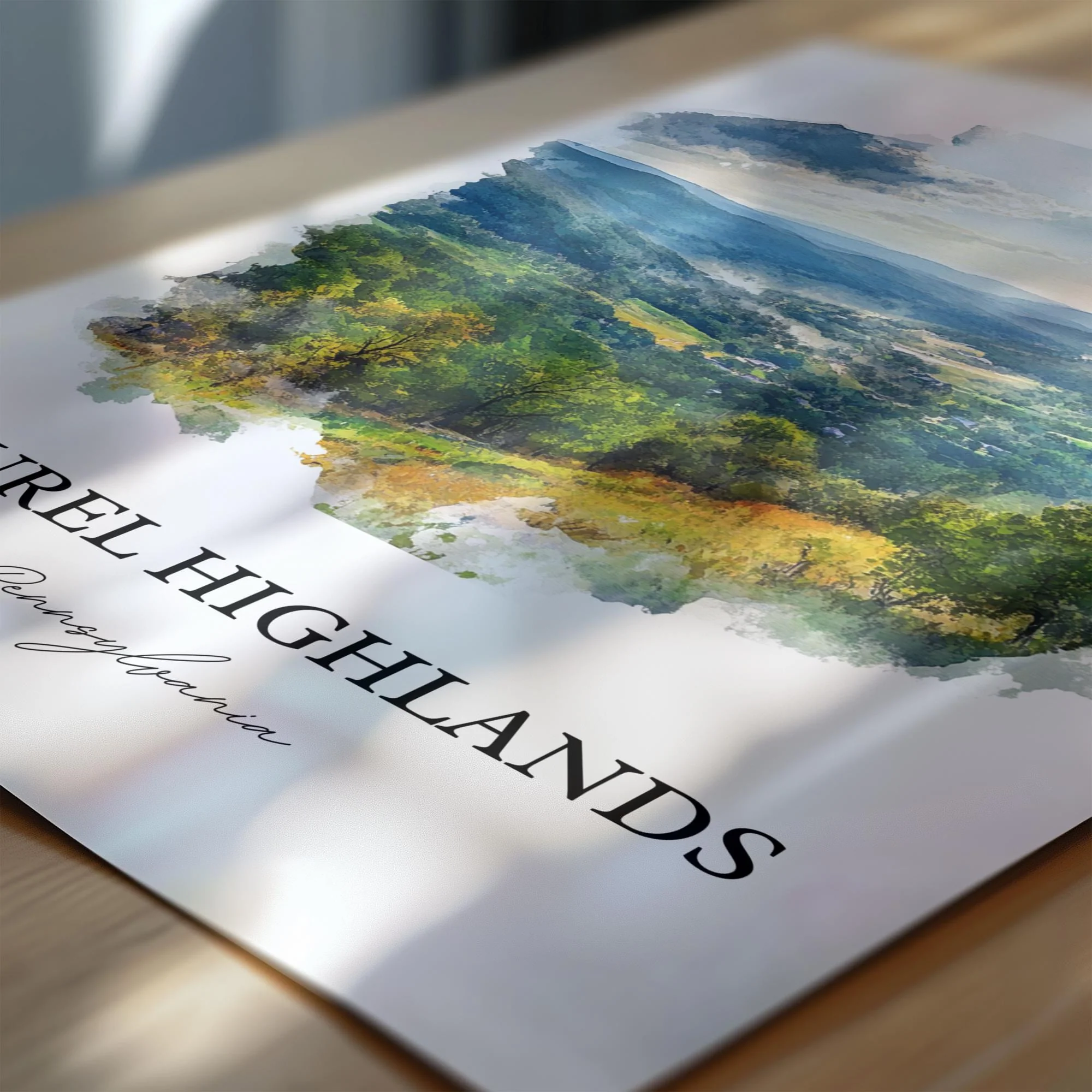 Laurel Highlands, USA – Watercolor Art Print - Image 2
