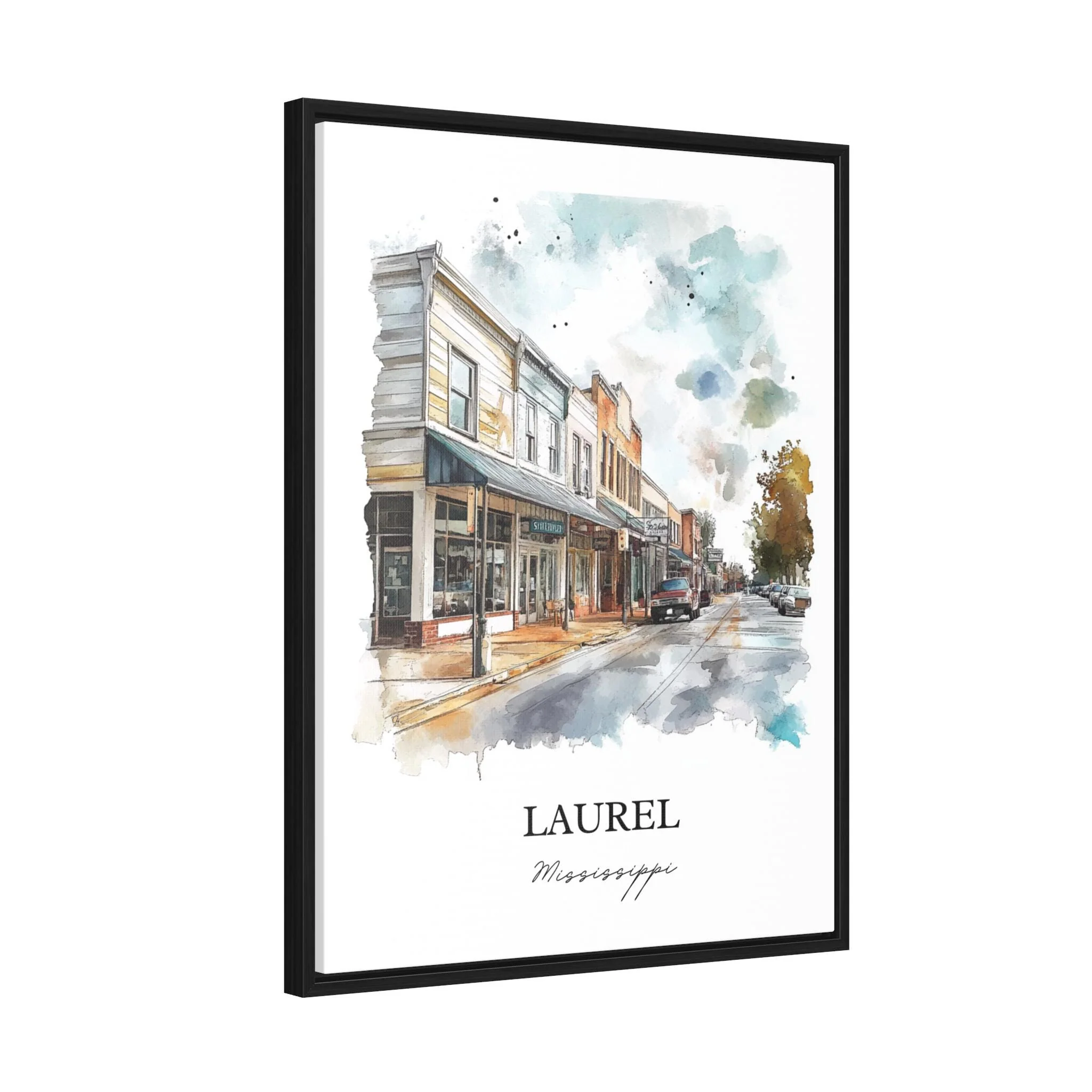 Laurel, Mississippi, USA – Watercolor Art Print - Image 8