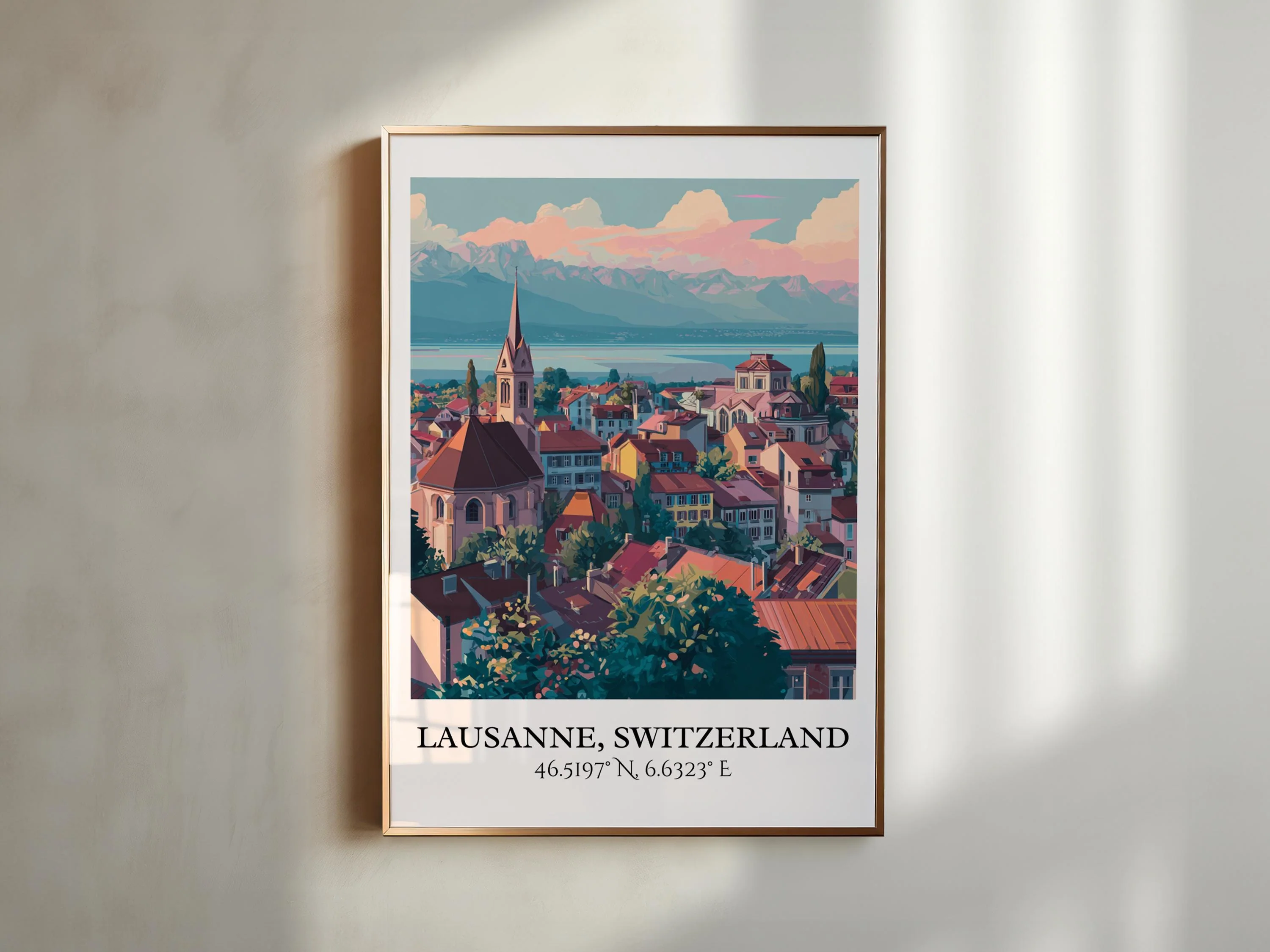 Lausanne, Switzerland – Watercolor Art Print - Image 5