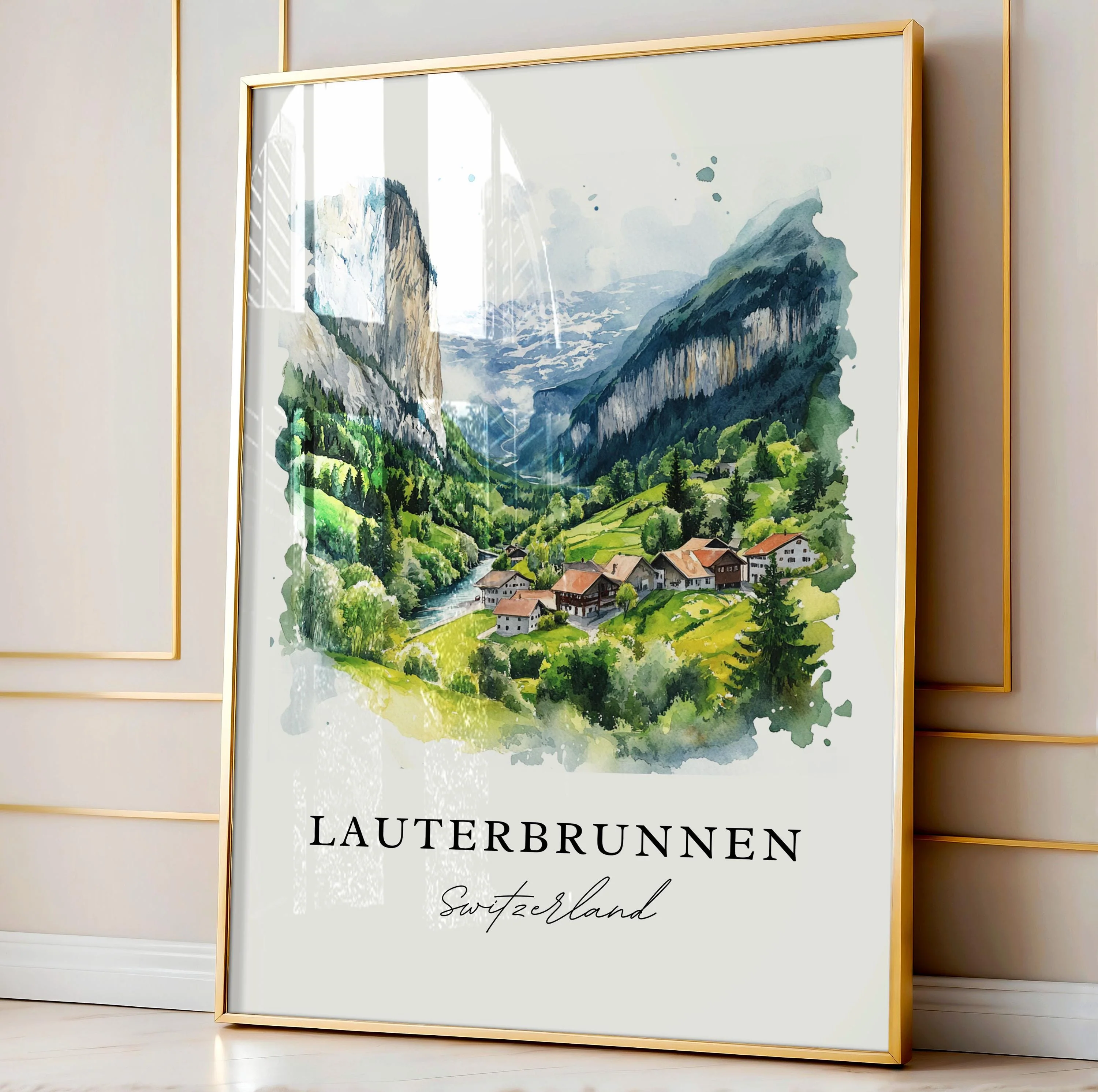 Lauterbrunnen, Switzerland – Watercolor Art Print - Image 4