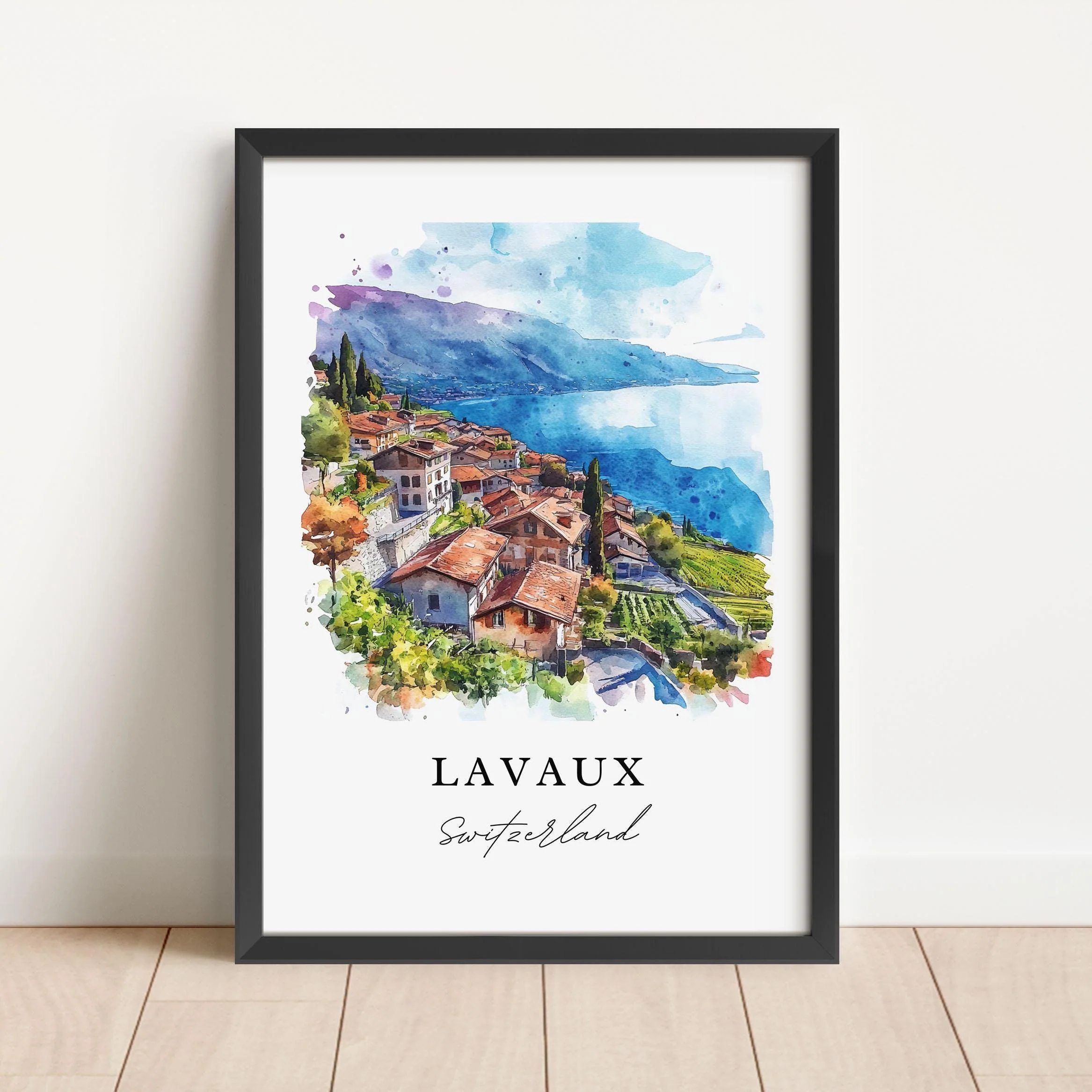 Lavaux, Switzerland – Watercolor Art Print