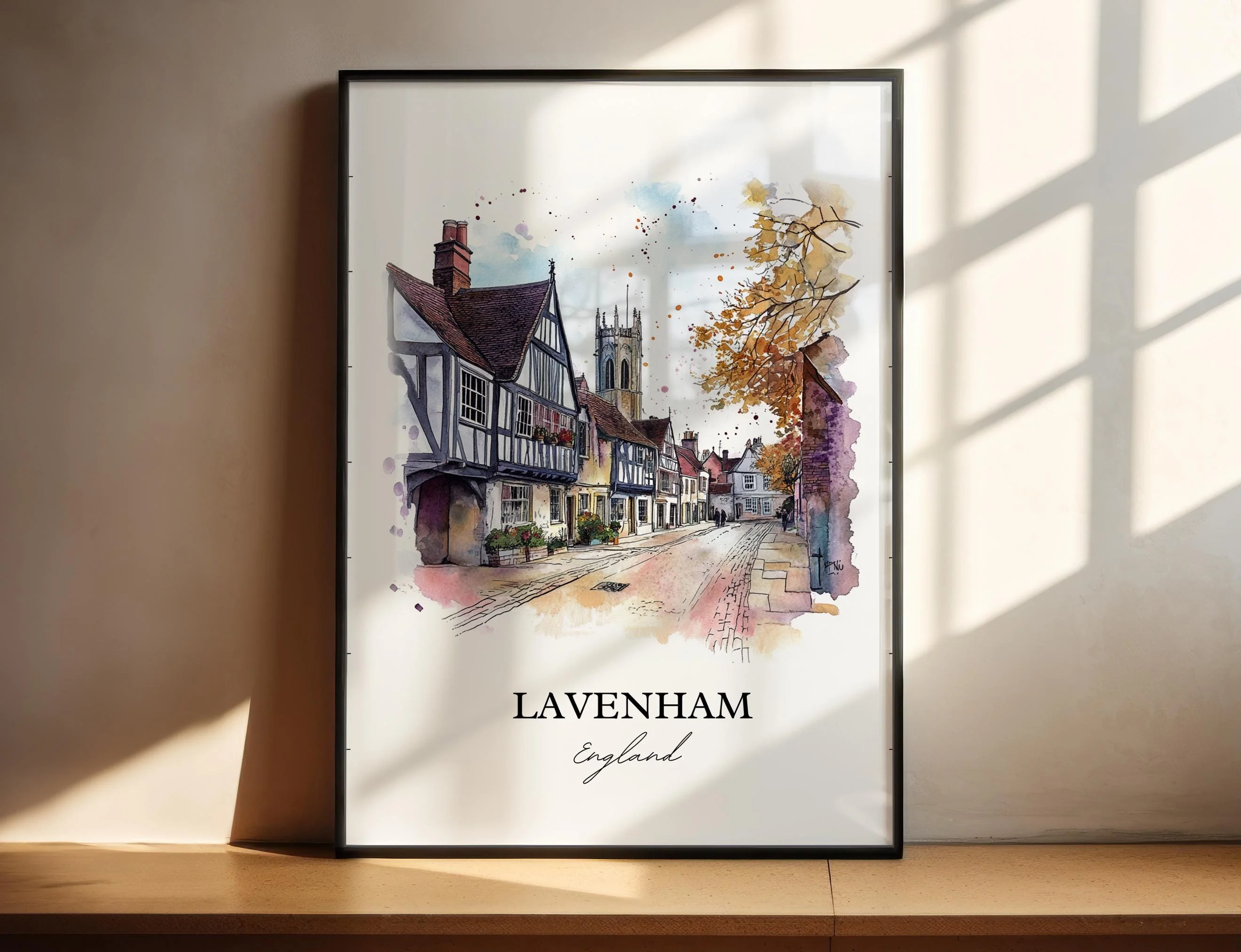 Lavenham, England – Watercolor Art Print