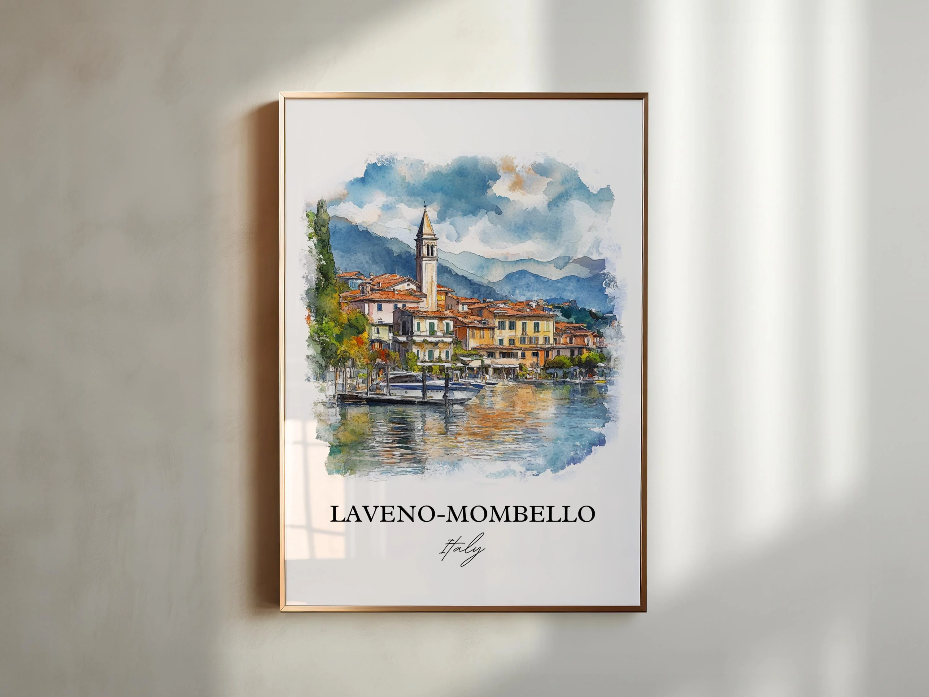 Laveno-Mombello, Italy – Watercolor Art Print - Image 3