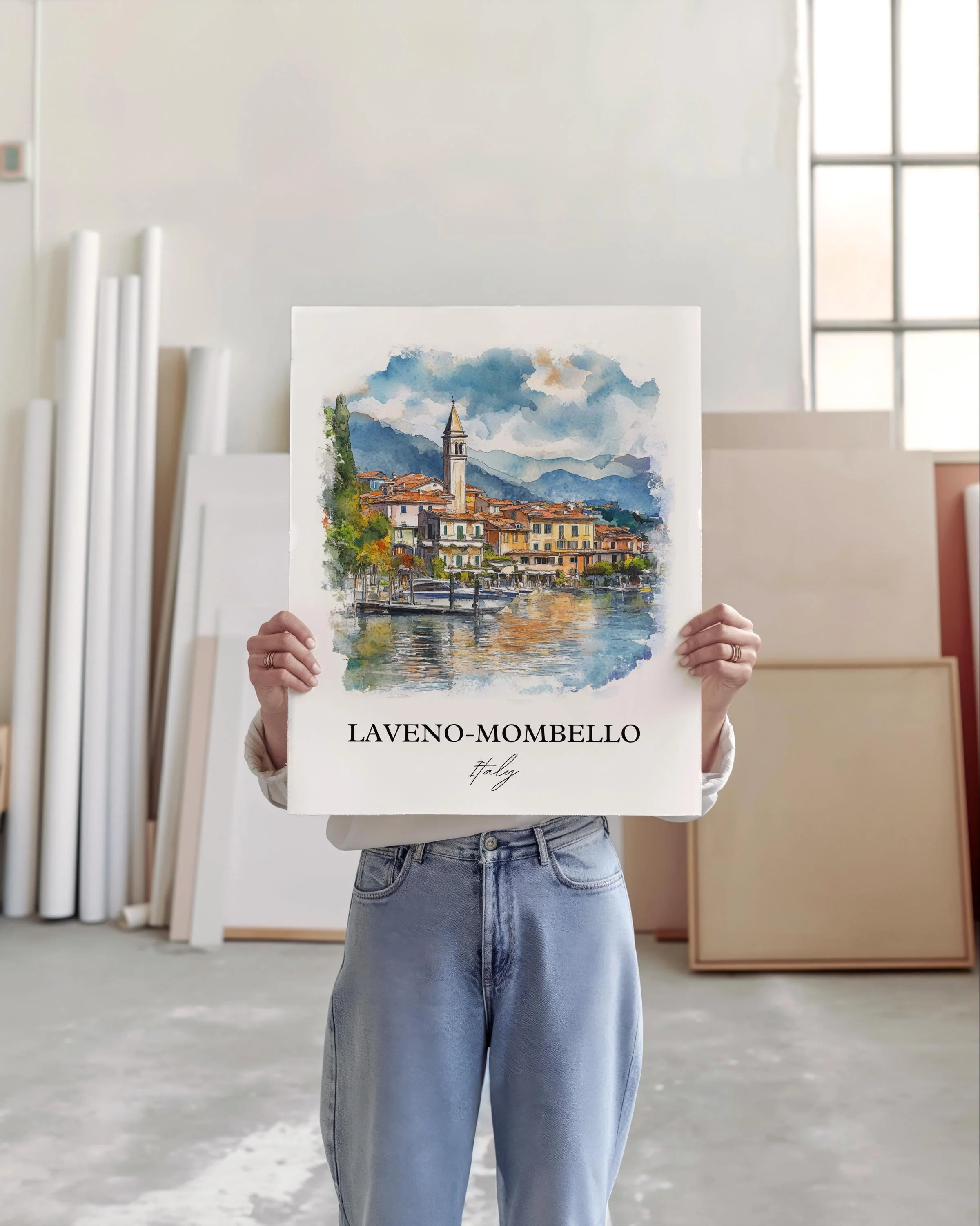 Laveno-Mombello, Italy – Watercolor Art Print - Image 4