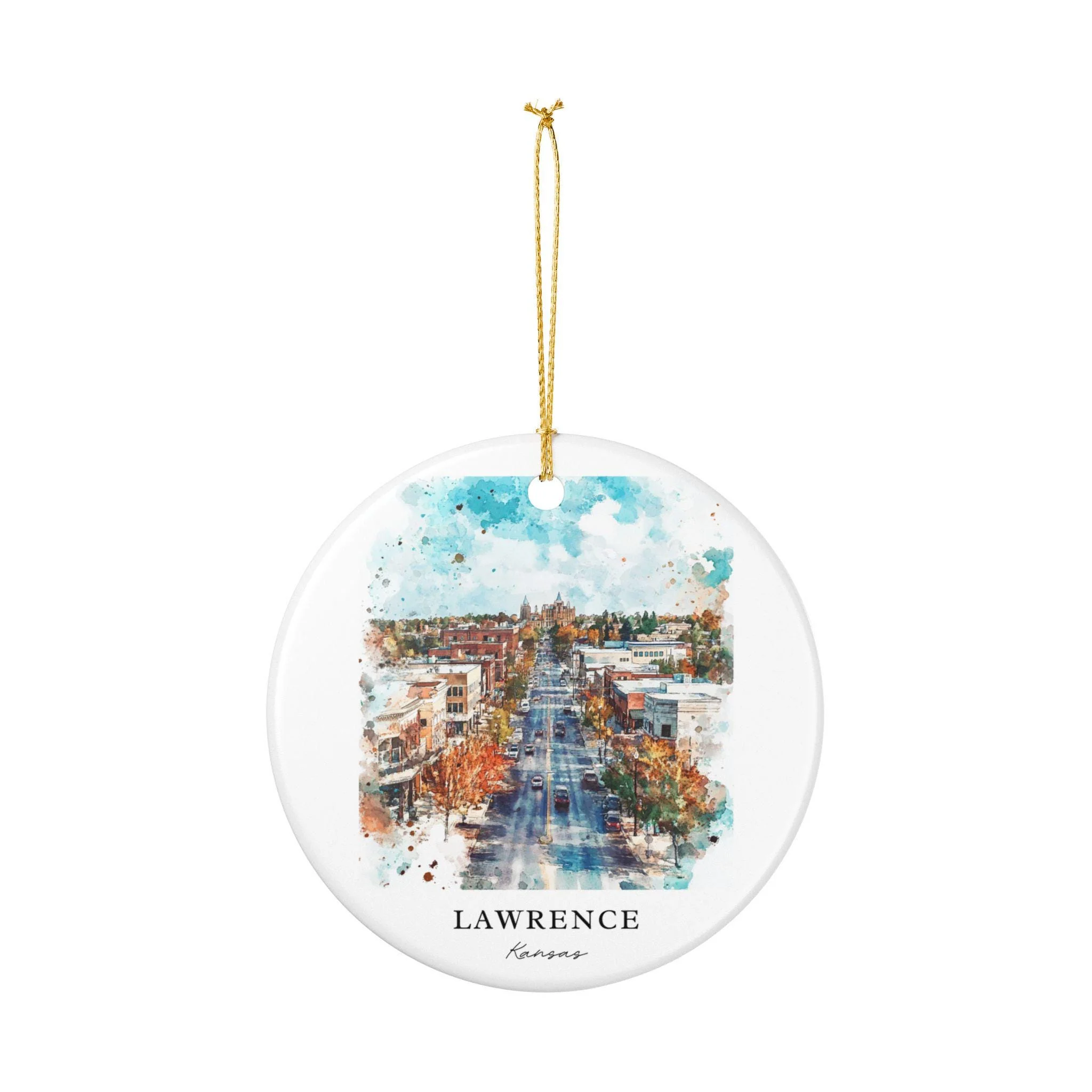 Lawrence Kansas Ornament: Unique Lawrence KS Souvenir, Lawrence Kansas Xmas Decor, and Authentic Kansas Gift - Image 2