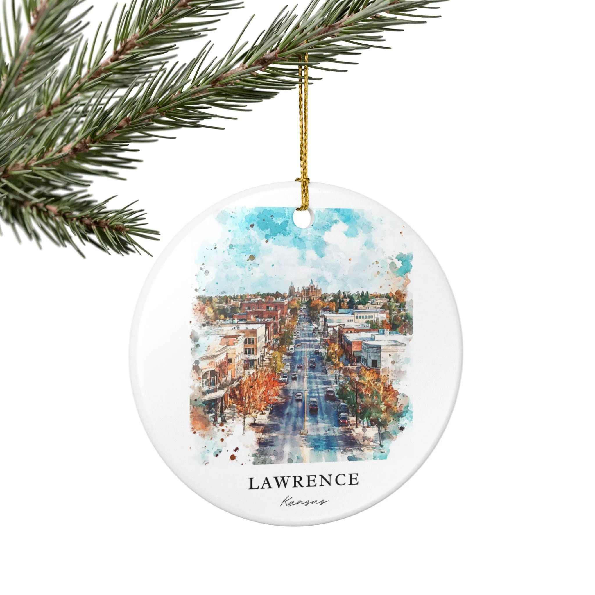 Lawrence Kansas Ornament: Unique Lawrence KS Souvenir, Lawrence Kansas Xmas Decor, and Authentic Kansas Gift - Image 5