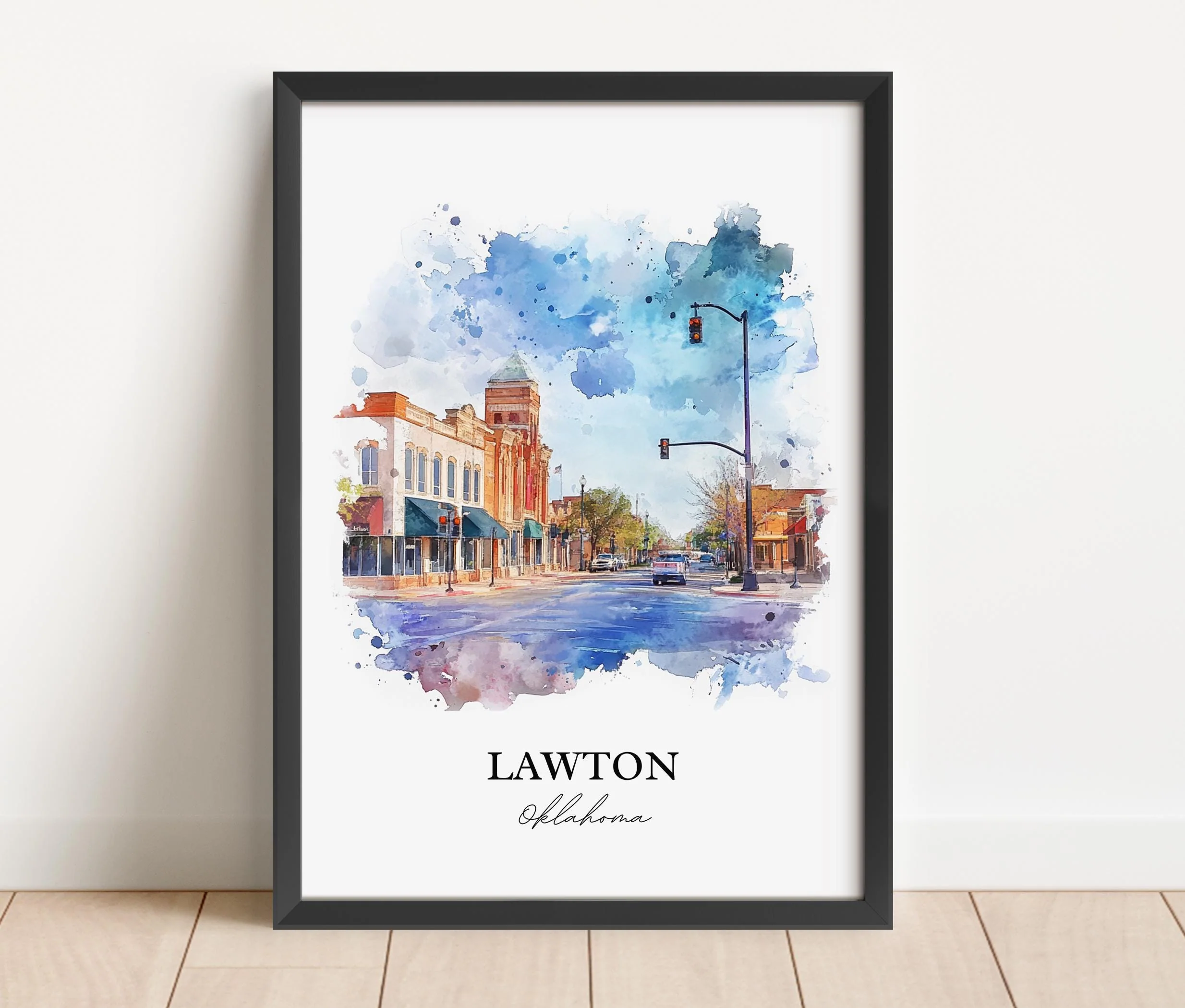Lawton, Oklahoma, USA – Watercolor Art Print - Image 5
