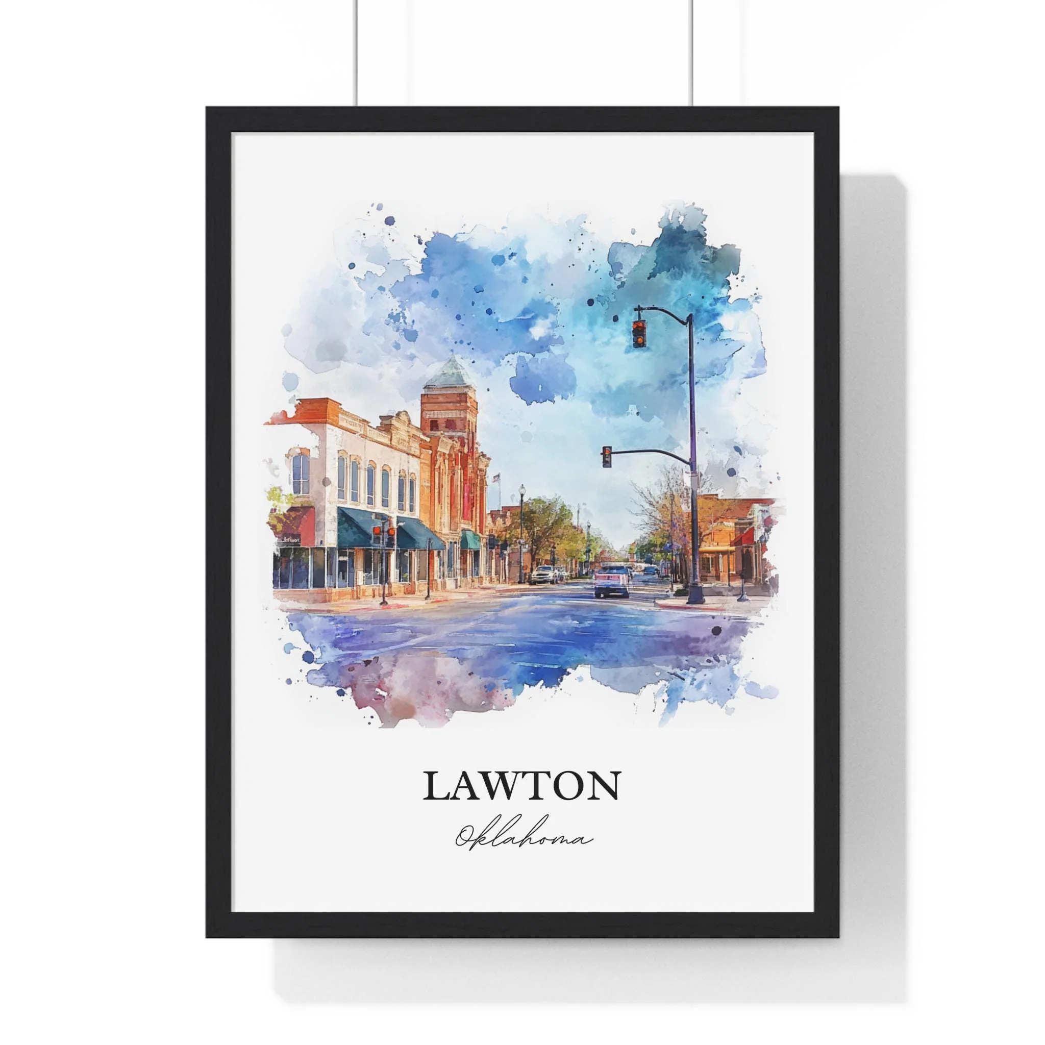 Lawton, Oklahoma, USA – Watercolor Art Print - Image 7