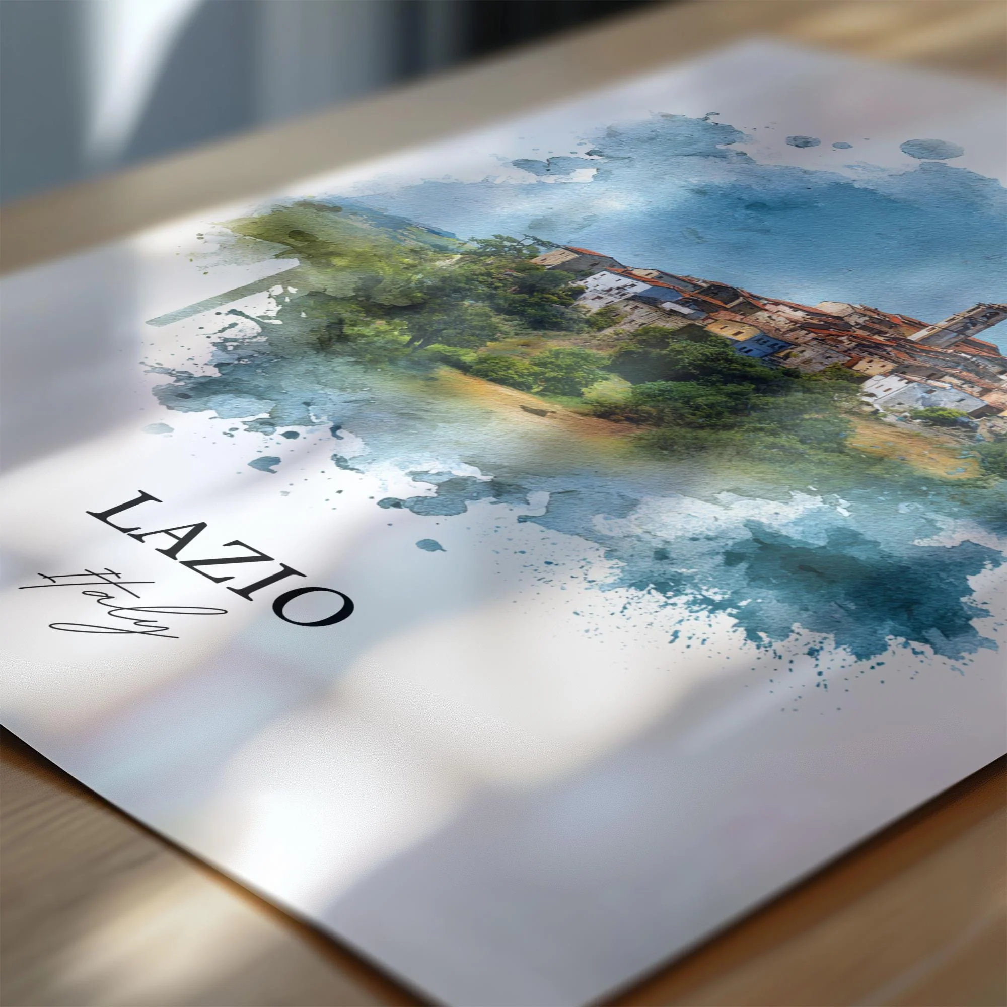 Lazio, Italy – Watercolor Art Print - Image 2