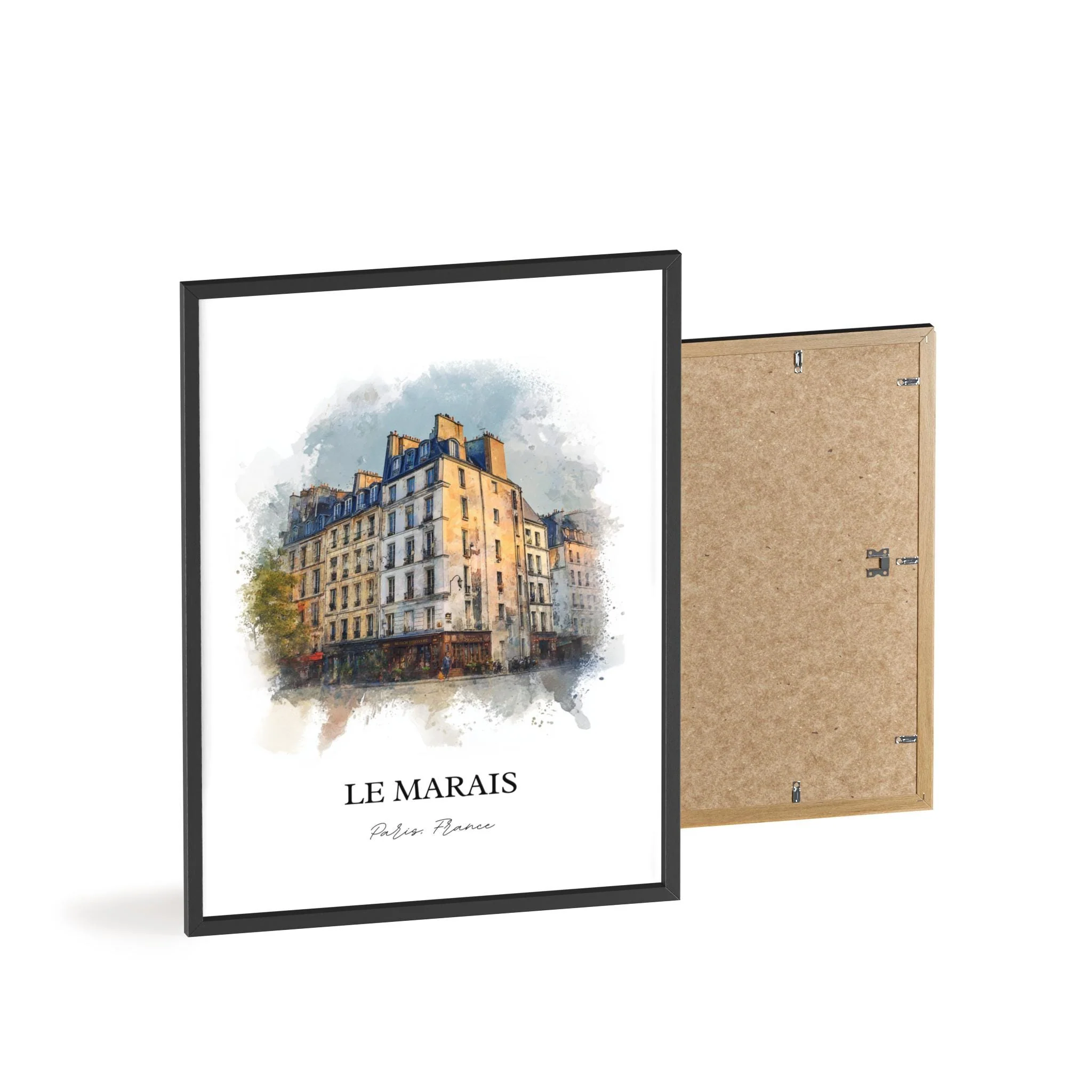Le Marais, France – Watercolor Art Print - Image 8