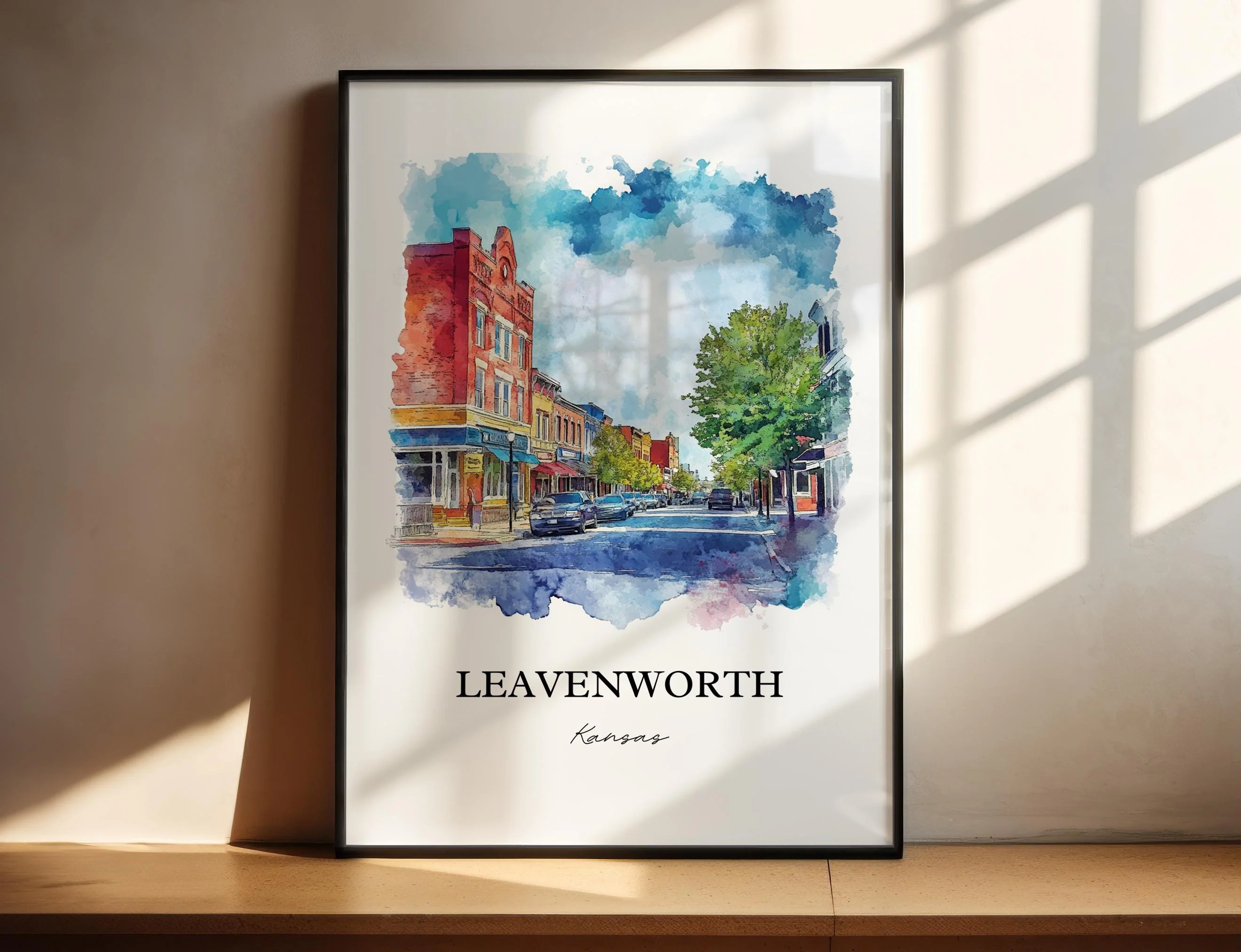Leavenworth, Kansas, USA – Watercolor Art Print - Image 3