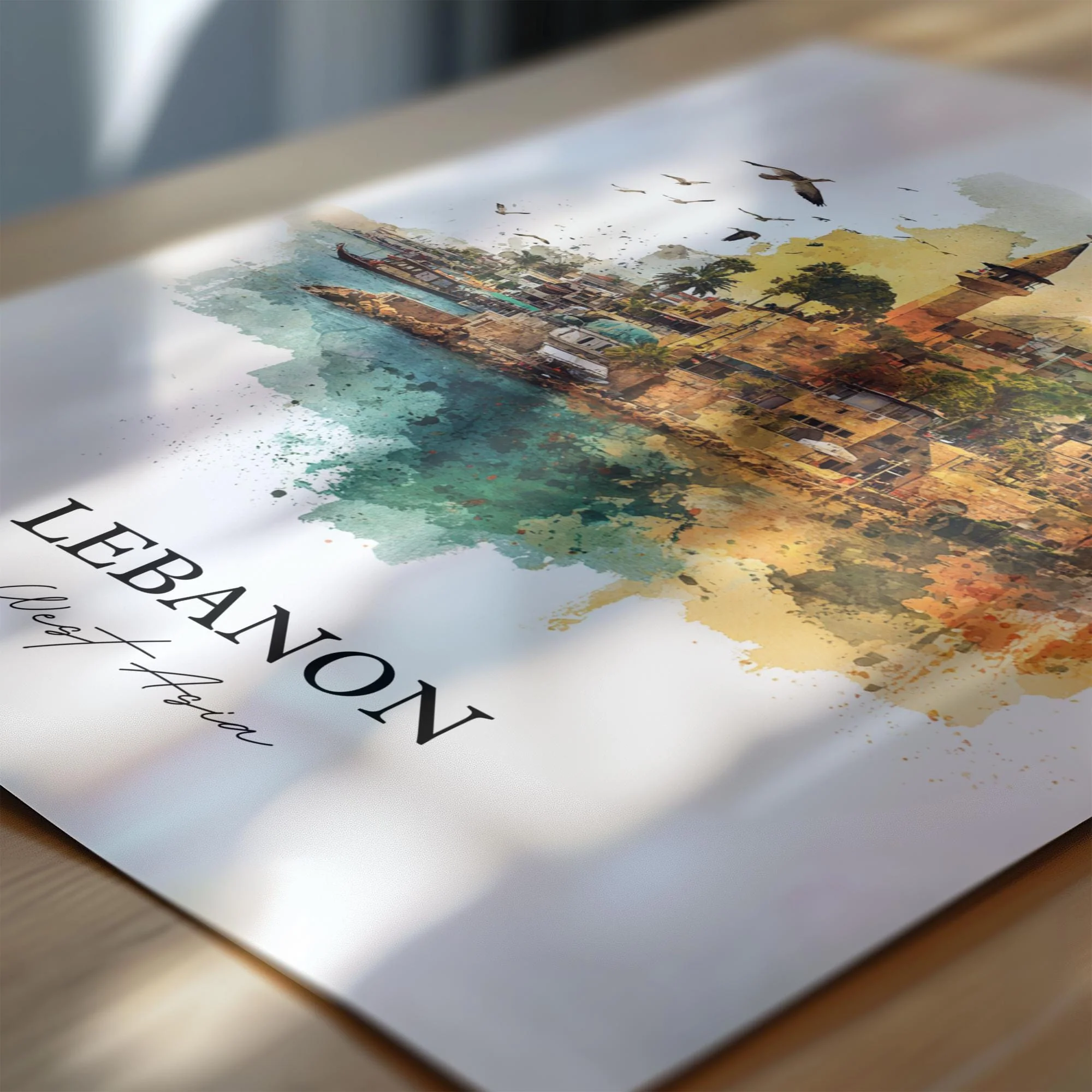 Lebanon, Lebanon – Watercolor Art Print - Image 2
