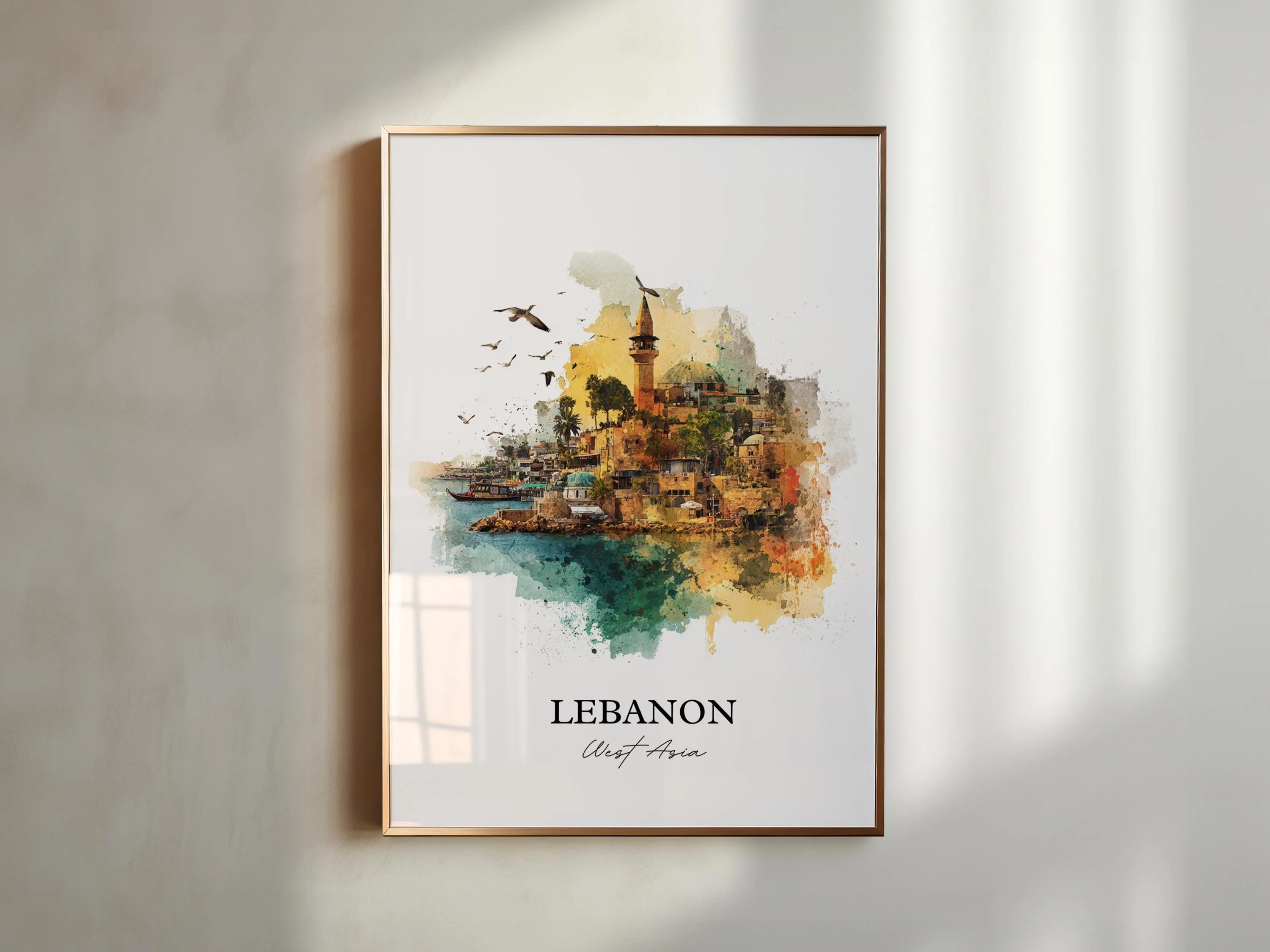 Lebanon, Lebanon – Watercolor Art Print - Image 3