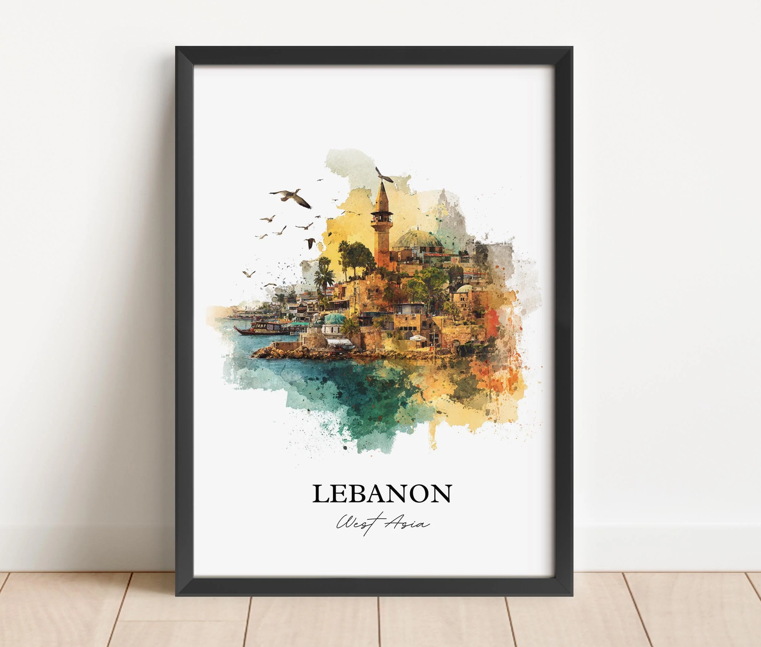 Lebanon, Lebanon – Watercolor Art Print - Image 4