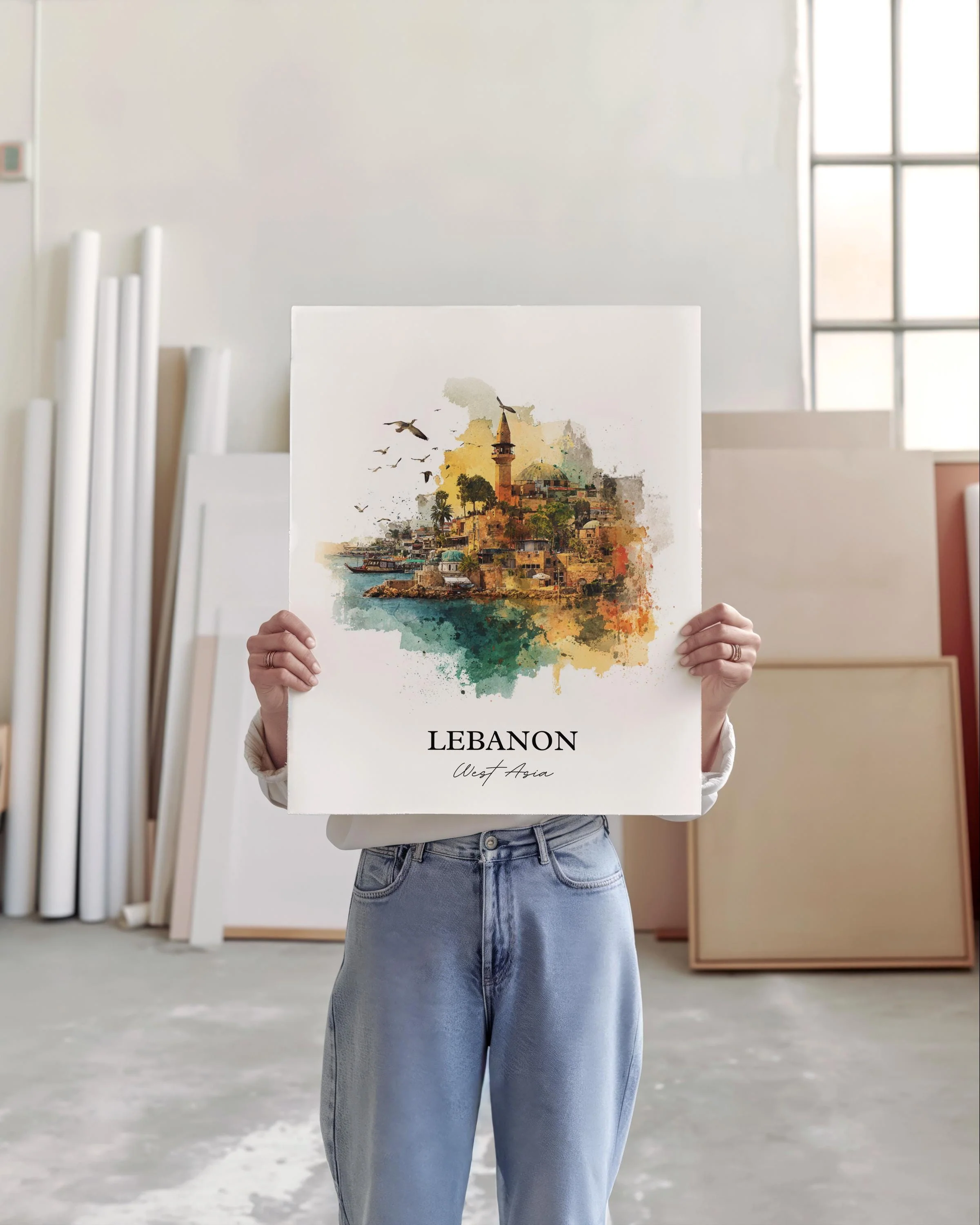 Lebanon, Lebanon – Watercolor Art Print - Image 5