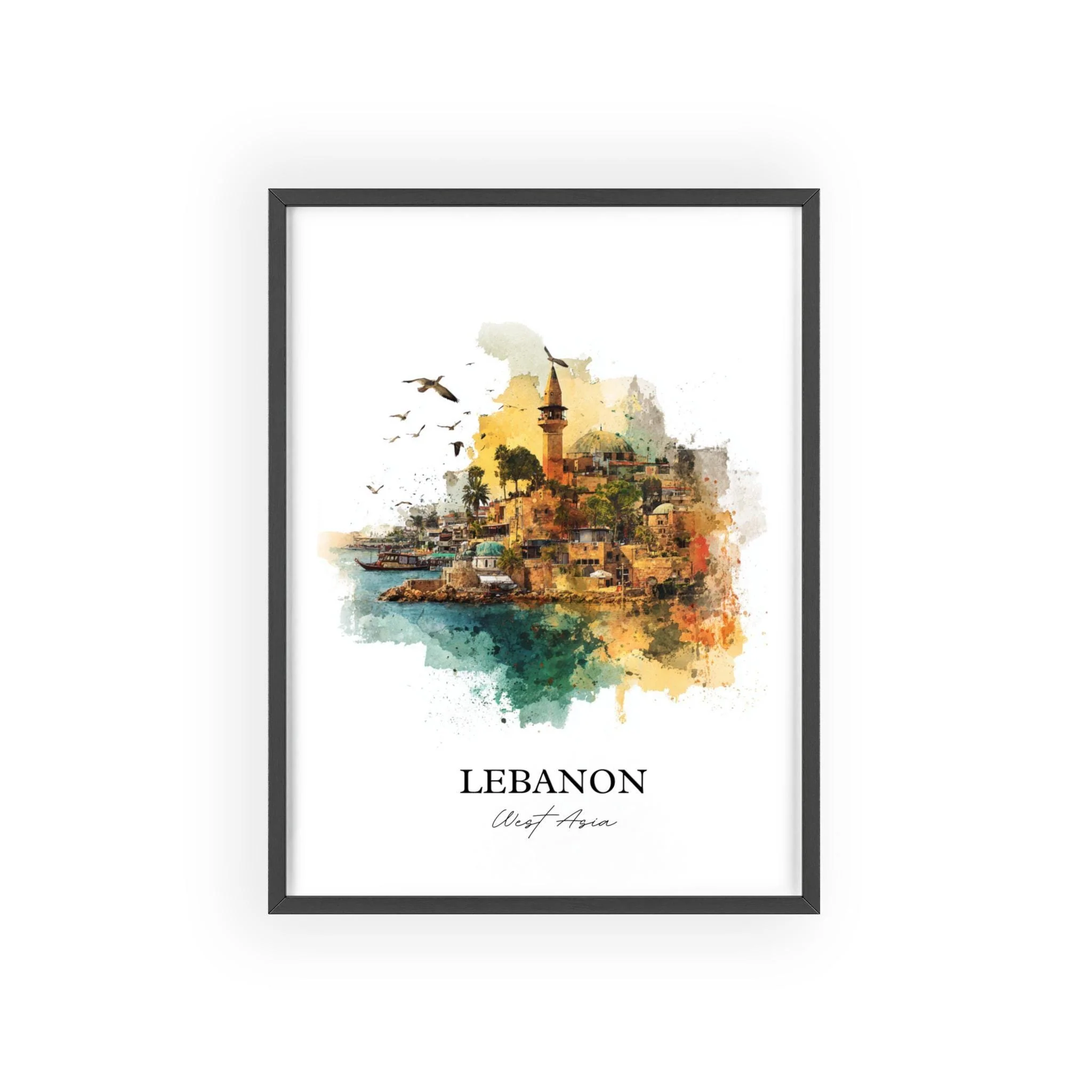 Lebanon, Lebanon – Watercolor Art Print - Image 7