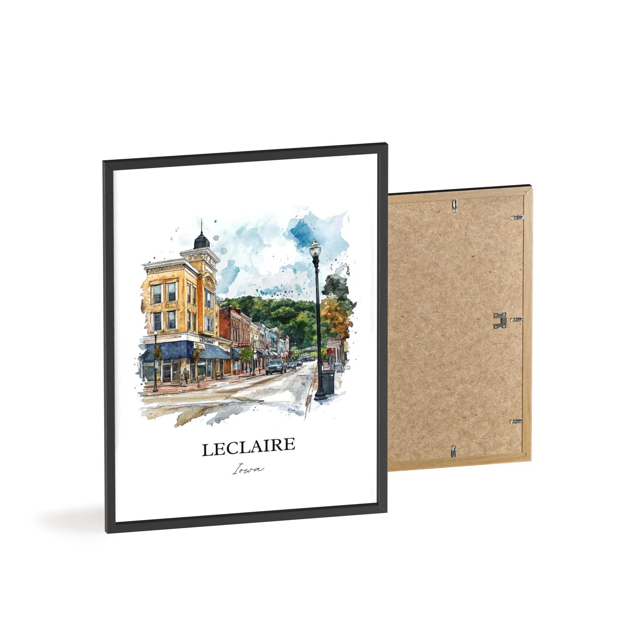 Leclaire, Iowa, USA – Watercolor Art Print - Image 8