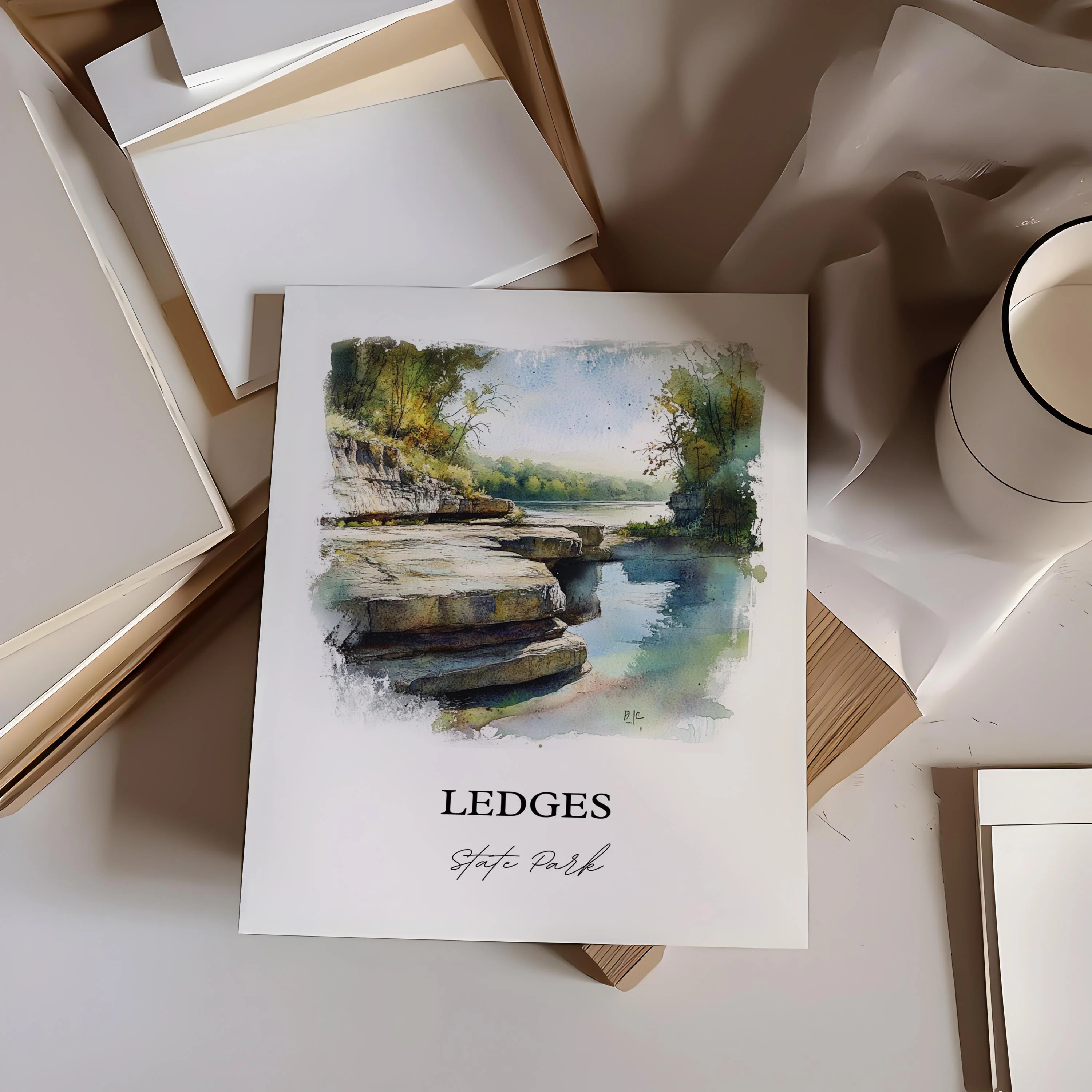 Ledges State Park, Iowa – Watercolor Art Print - Image 6
