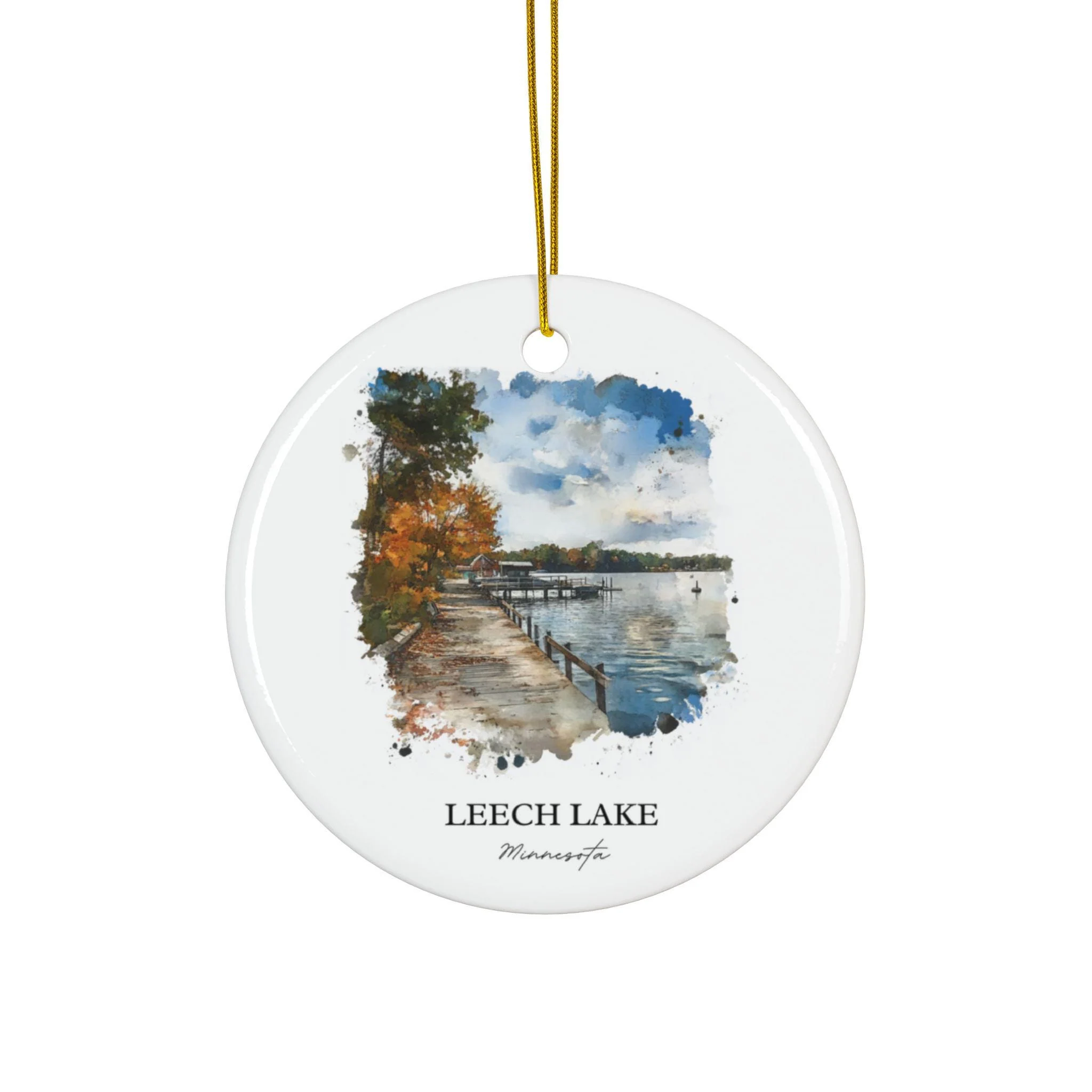 Leech Lake MN Ornament: Unique Leech Lake MN Souvenir, Minnesota Xmas Decor, and Authentic Leech Lake Gift