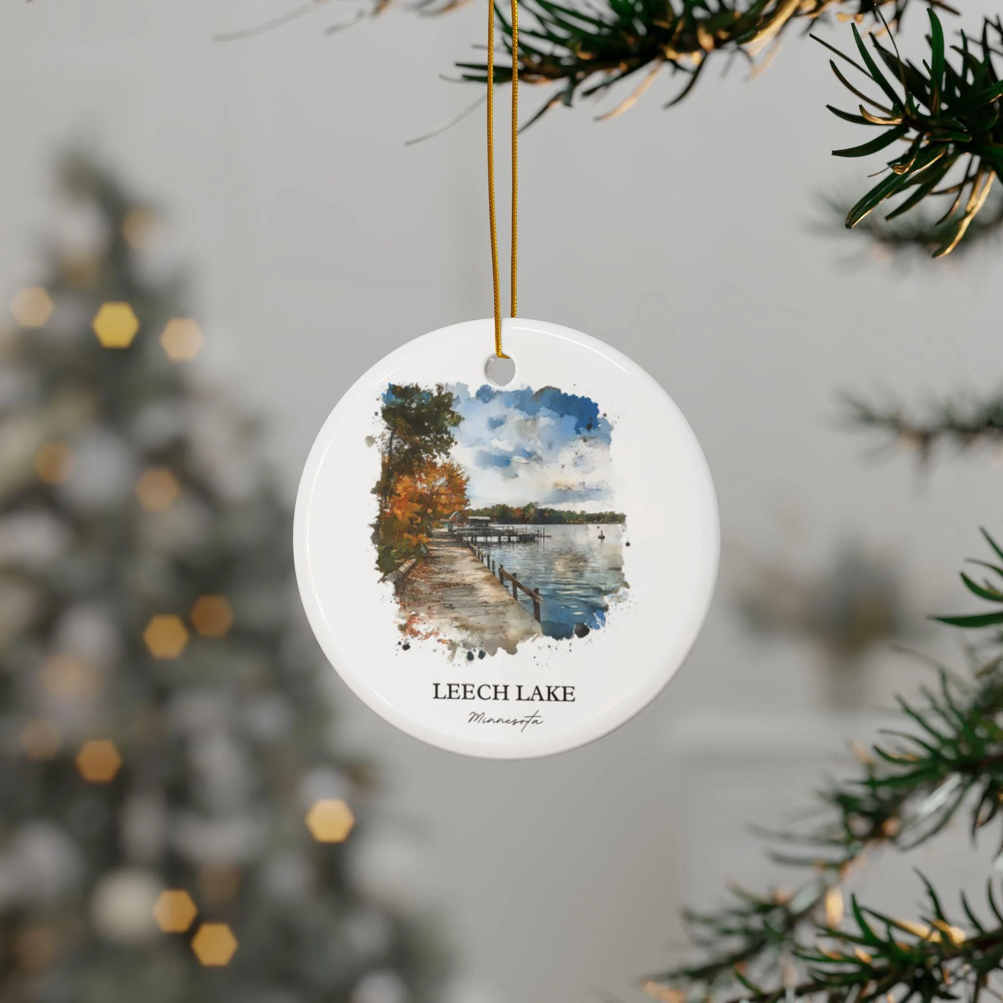 Leech Lake MN Ornament: Unique Leech Lake MN Souvenir, Minnesota Xmas Decor, and Authentic Leech Lake Gift - Image 3