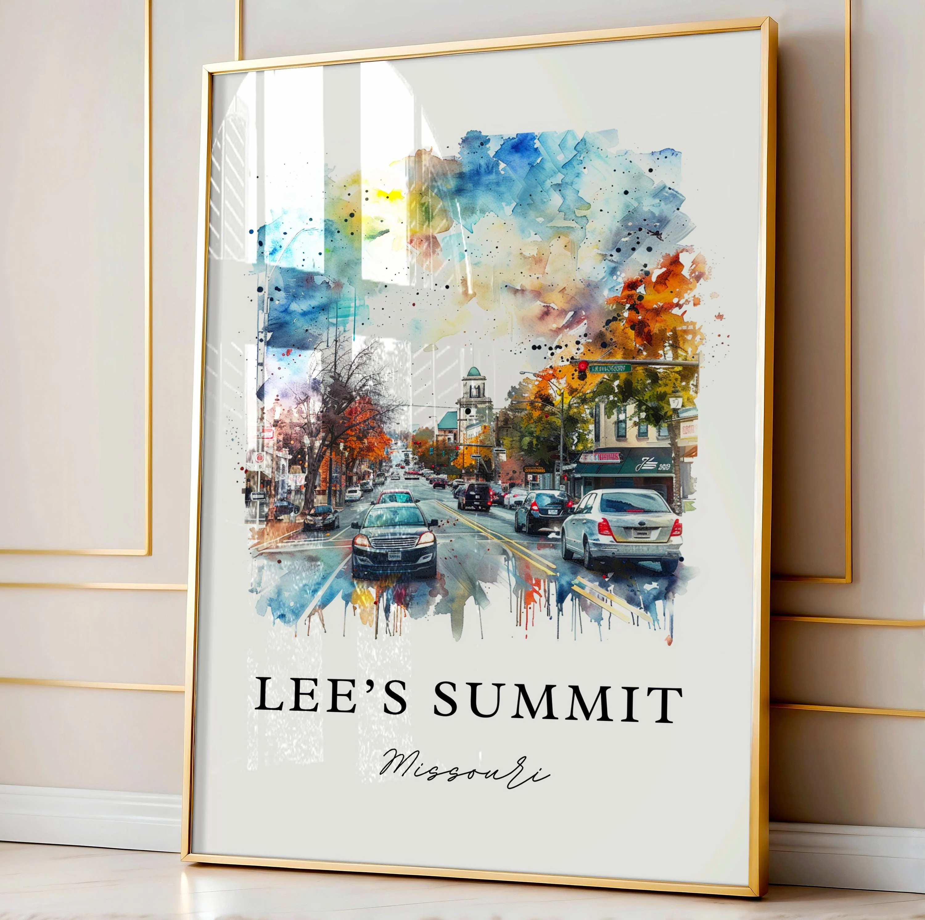 Lee's Summit, USA – Watercolor Art Print - Image 5